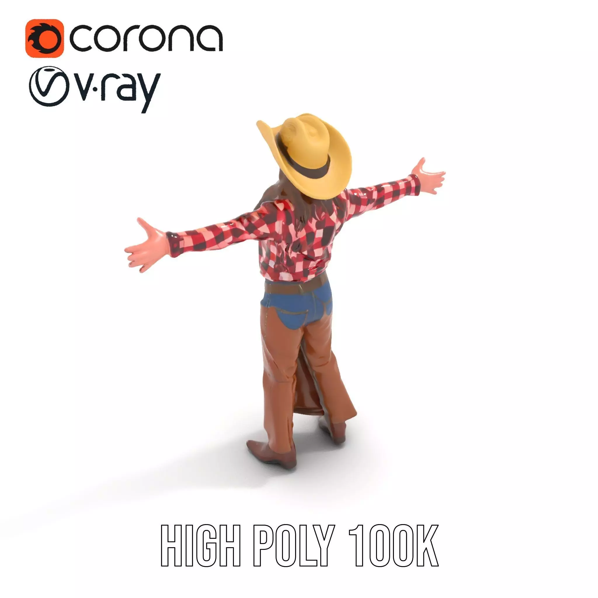 Cowgirl Plaid Shirt model pack Low-poly 3D model_29