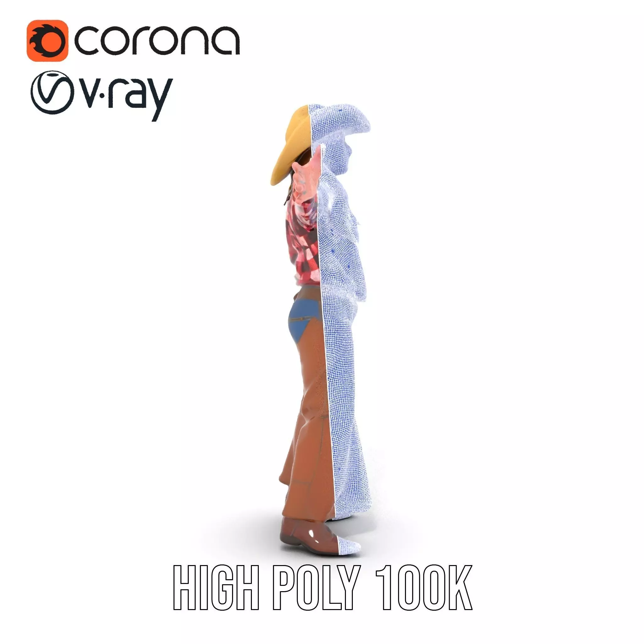 Cowgirl Plaid Shirt model pack Low-poly 3D model_33