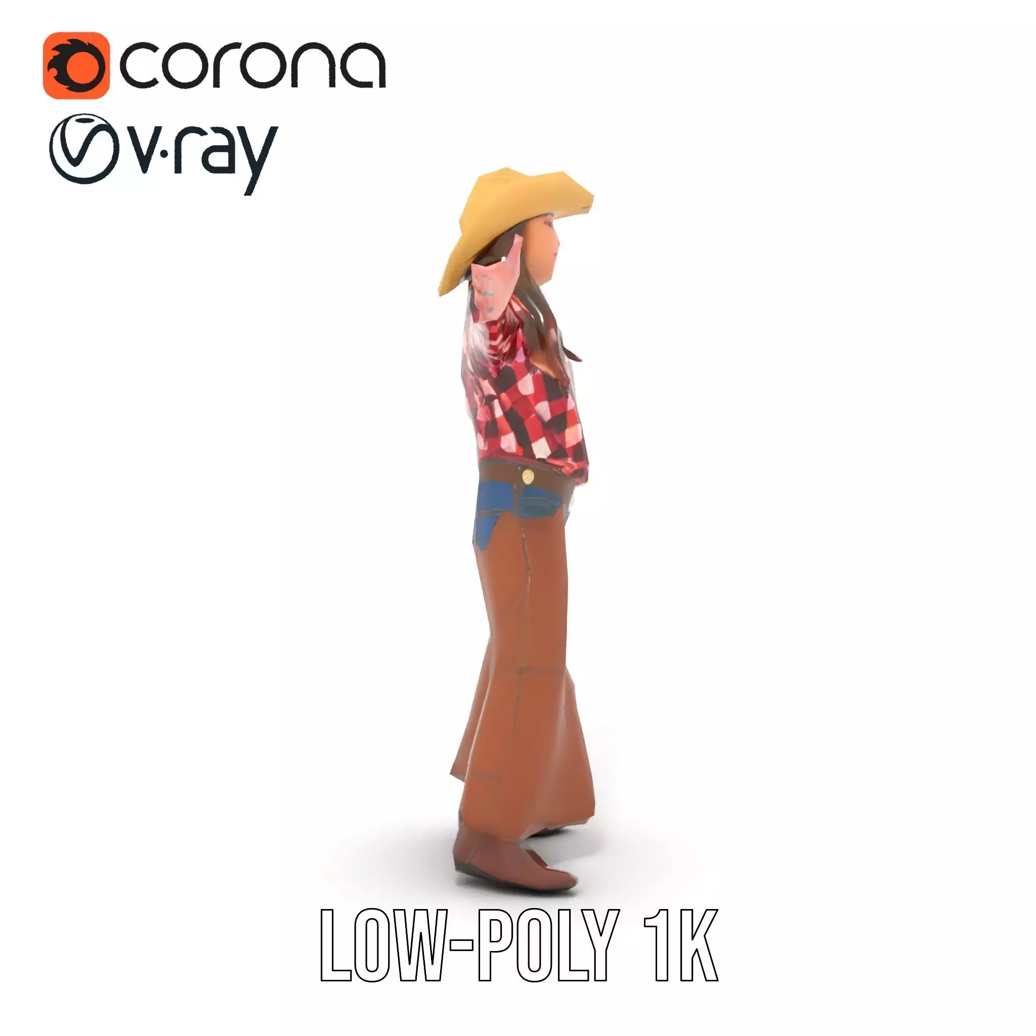 Cowgirl Plaid Shirt model pack Low-poly 3D model_23