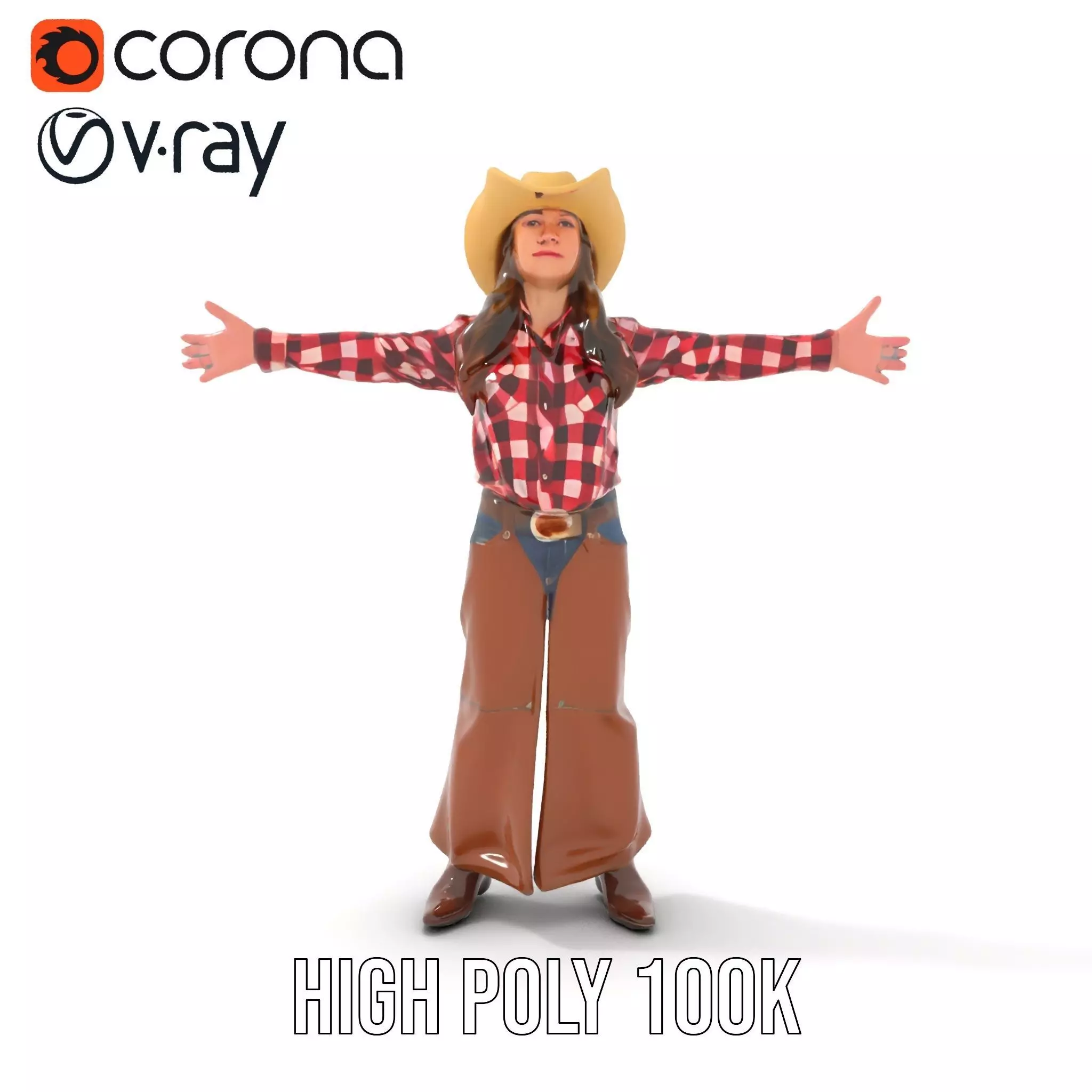 Cowgirl Plaid Shirt model pack Low-poly 3D model_15