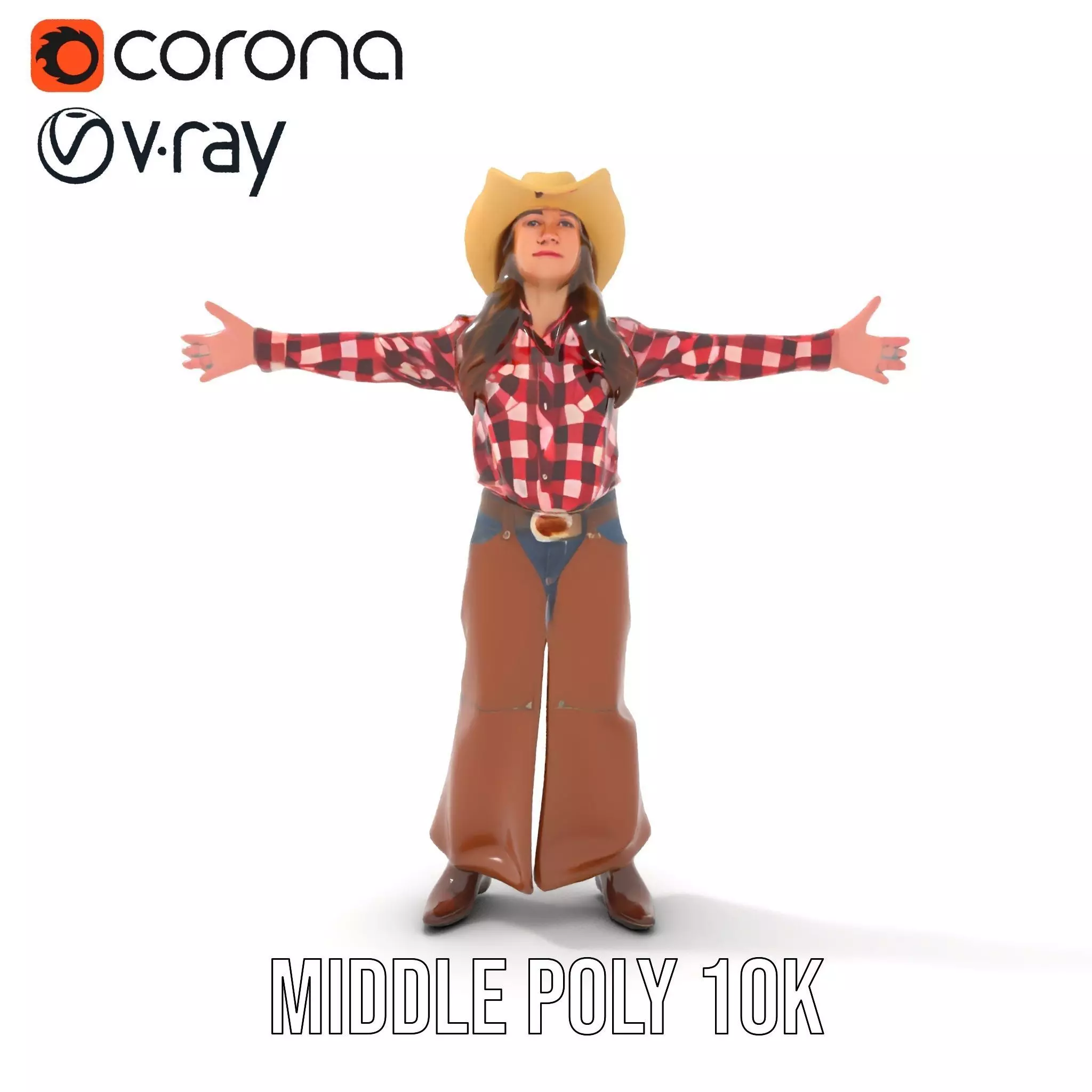 Cowgirl Plaid Shirt model pack Low-poly 3D model_13