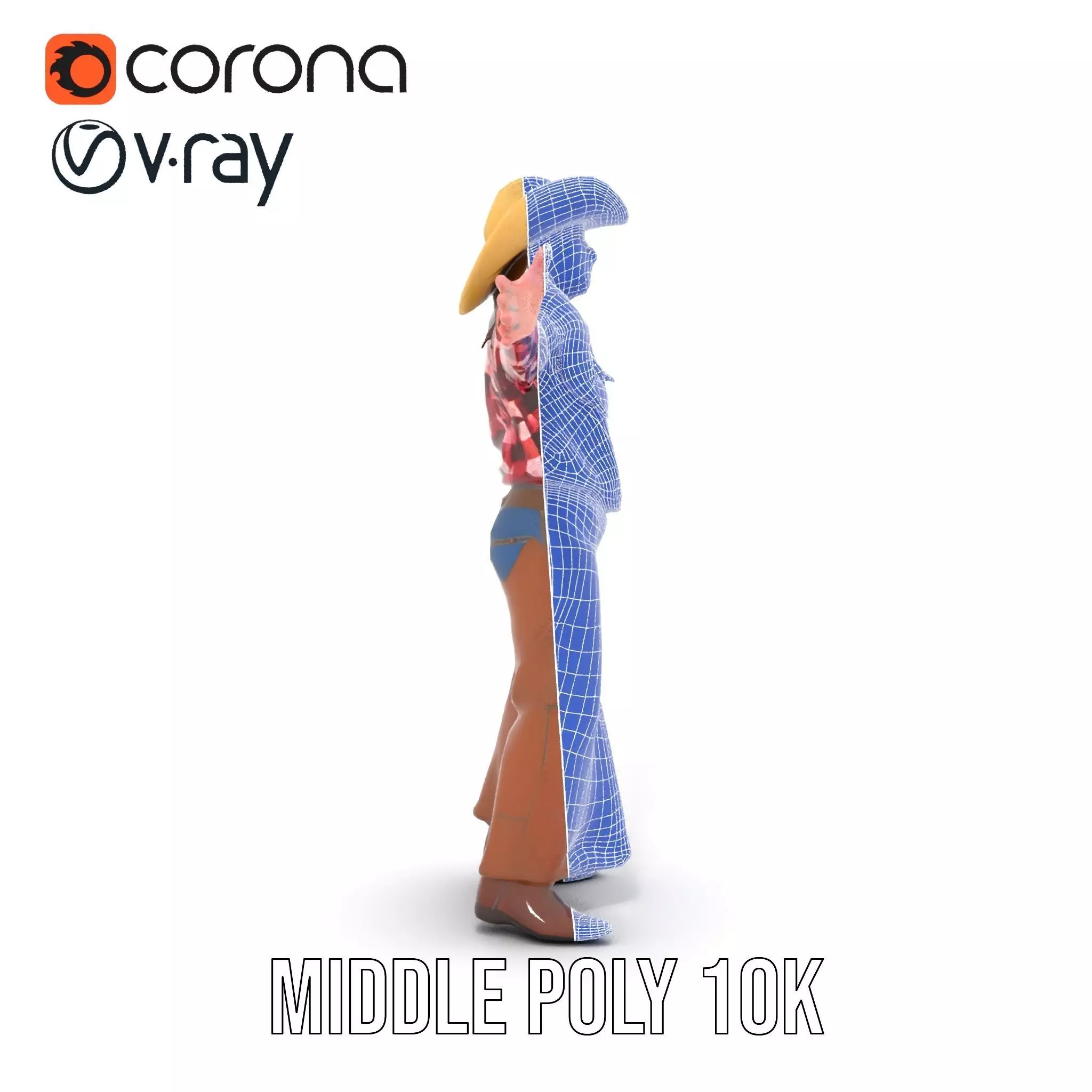 Cowgirl Plaid Shirt model pack Low-poly 3D model_30