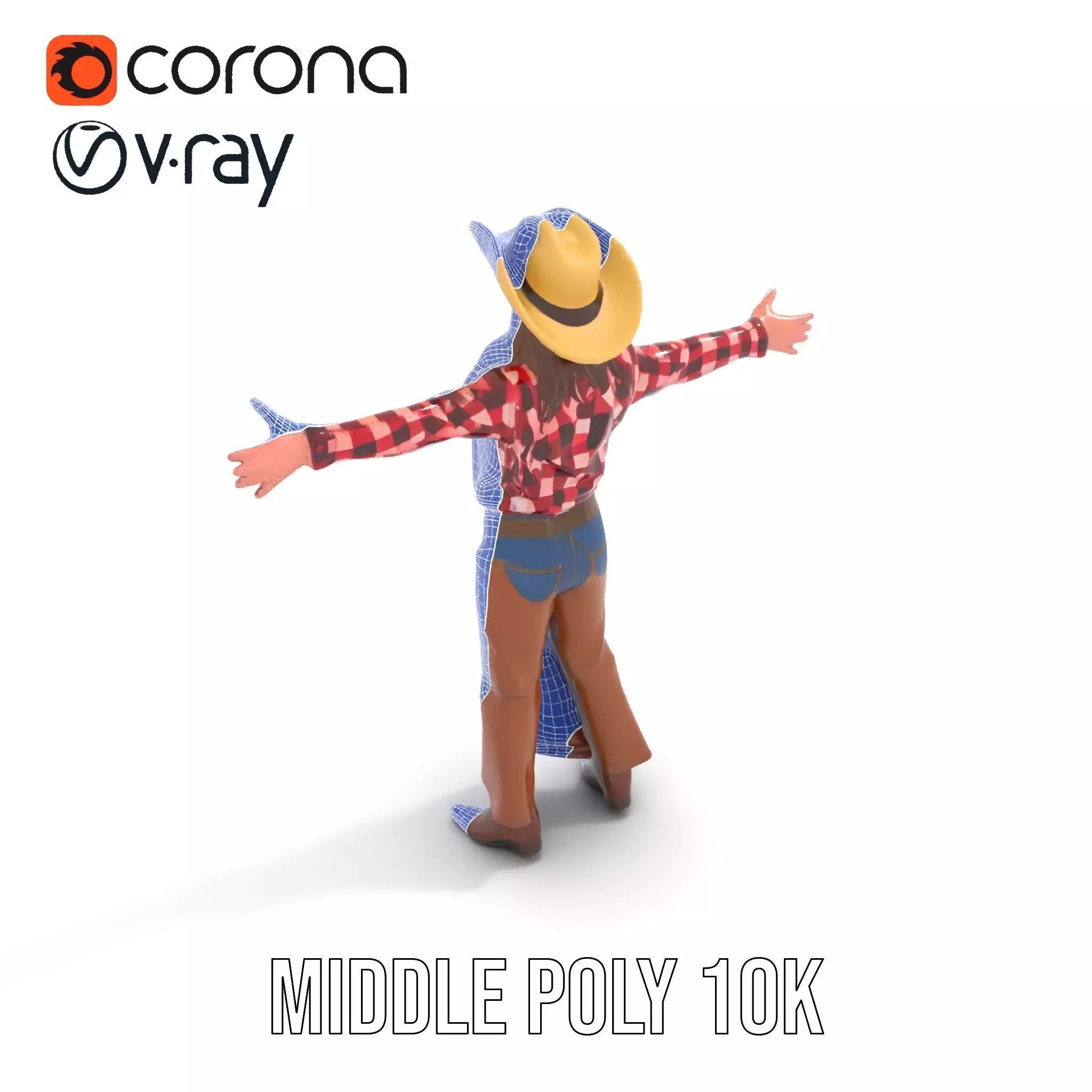 Cowgirl Plaid Shirt model pack Low-poly 3D model_11