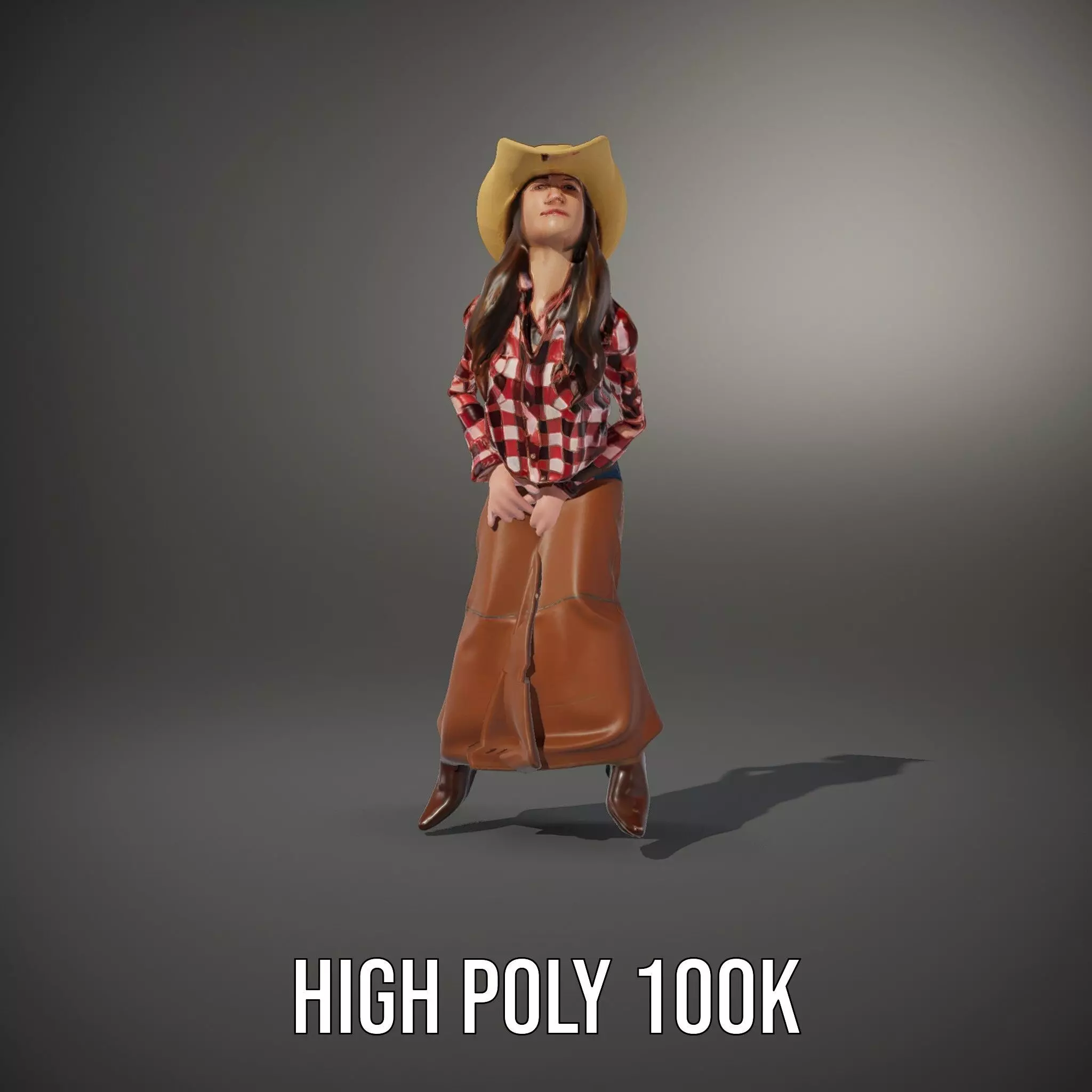 Cowgirl Plaid Shirt model pack Low-poly 3D model_10