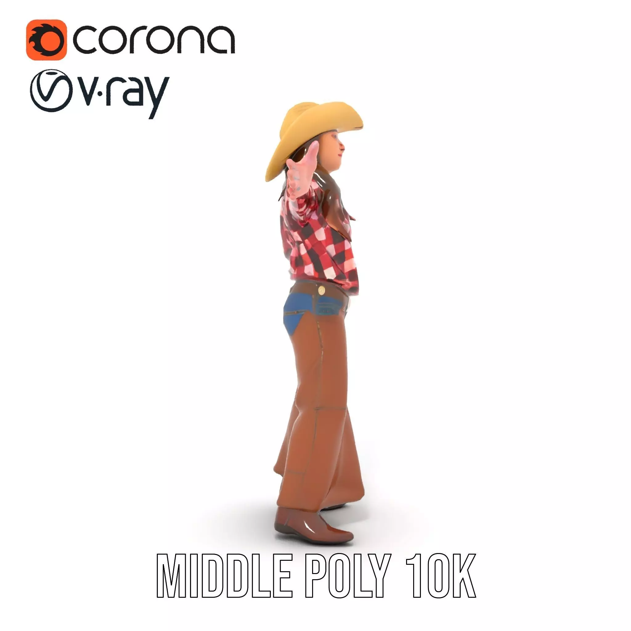 Cowgirl Plaid Shirt model pack Low-poly 3D model_19
