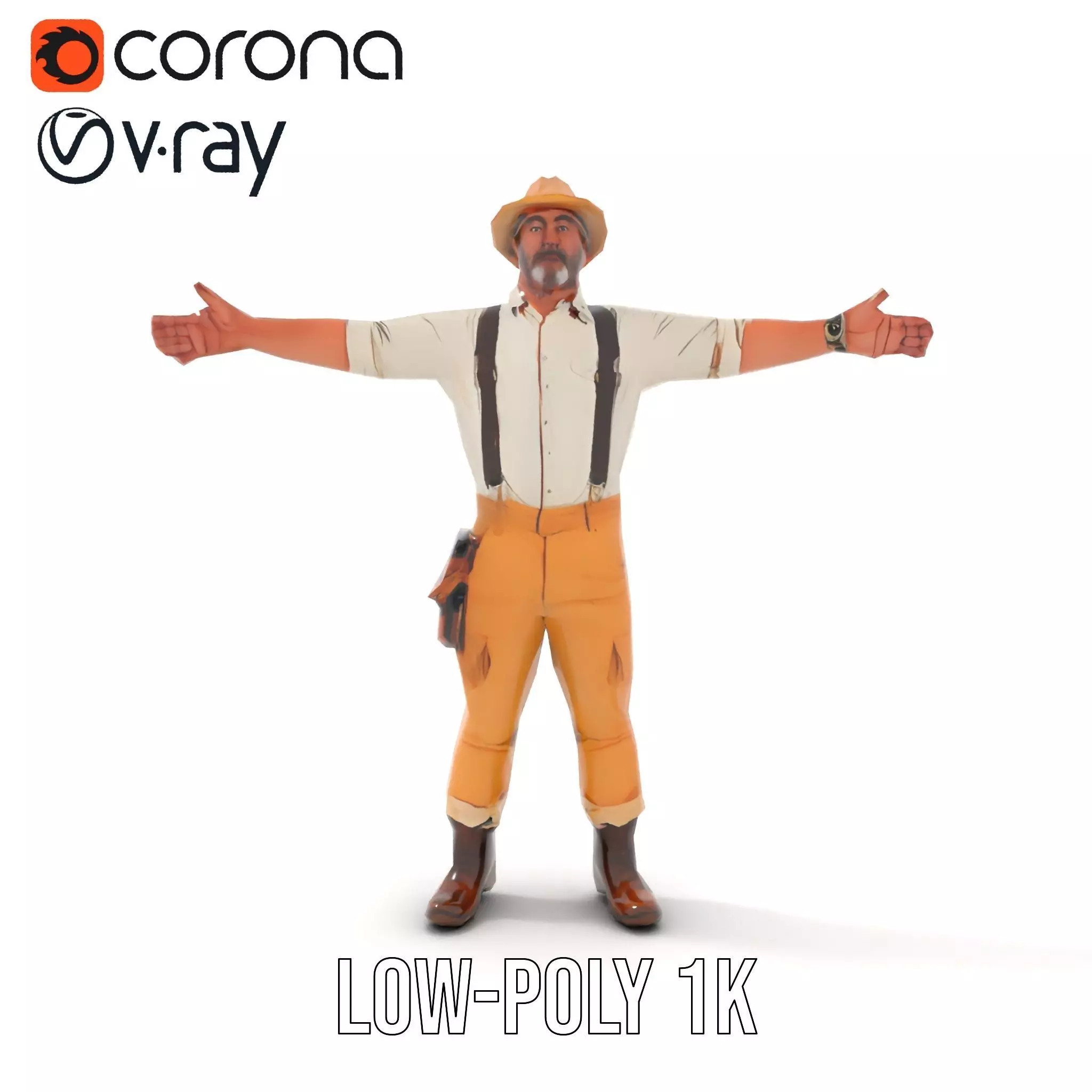 Explorer Outfit model pack Low-poly 3D model_19