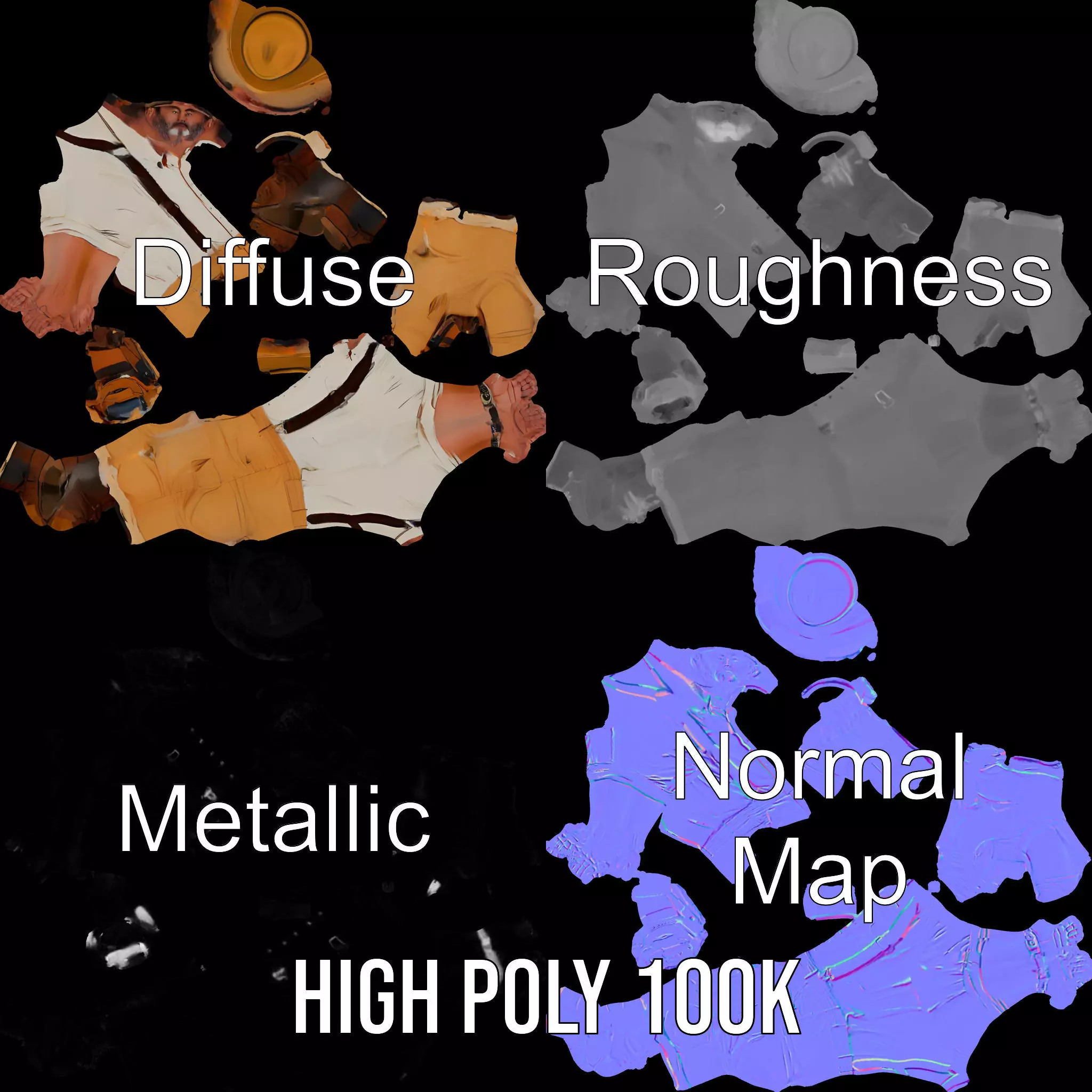 Explorer Outfit model pack Low-poly 3D model_3