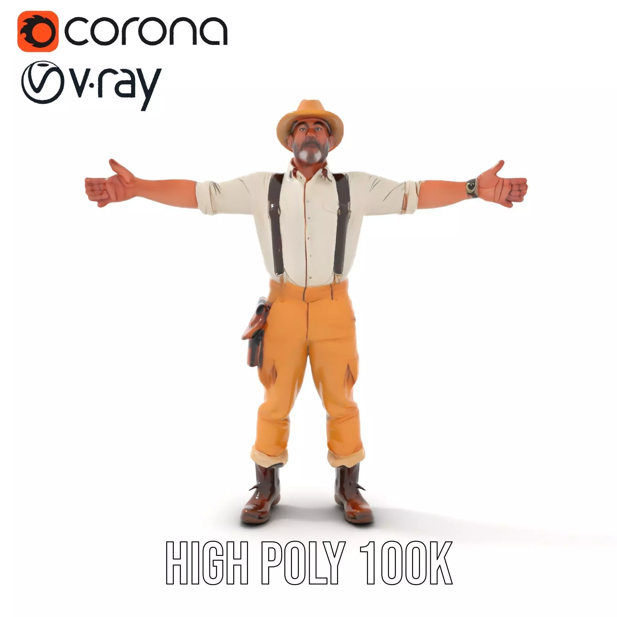 Explorer Outfit model pack Low-poly 3D model_26