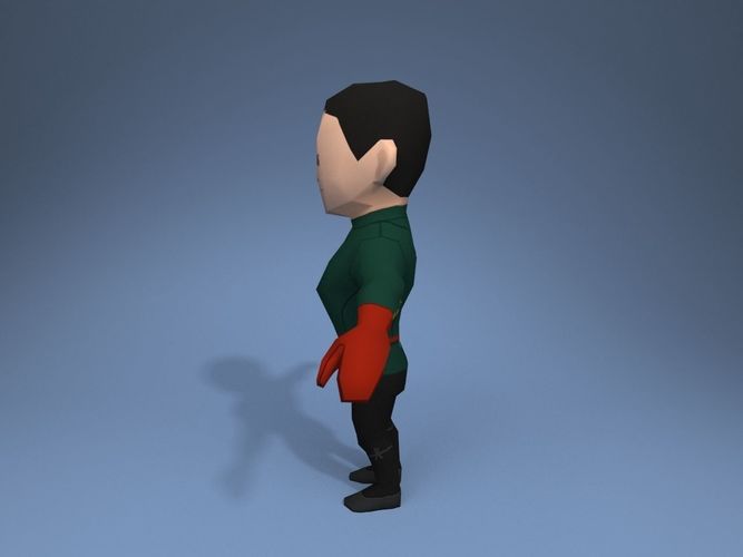 Medieval character prince Low-poly 3D model_3