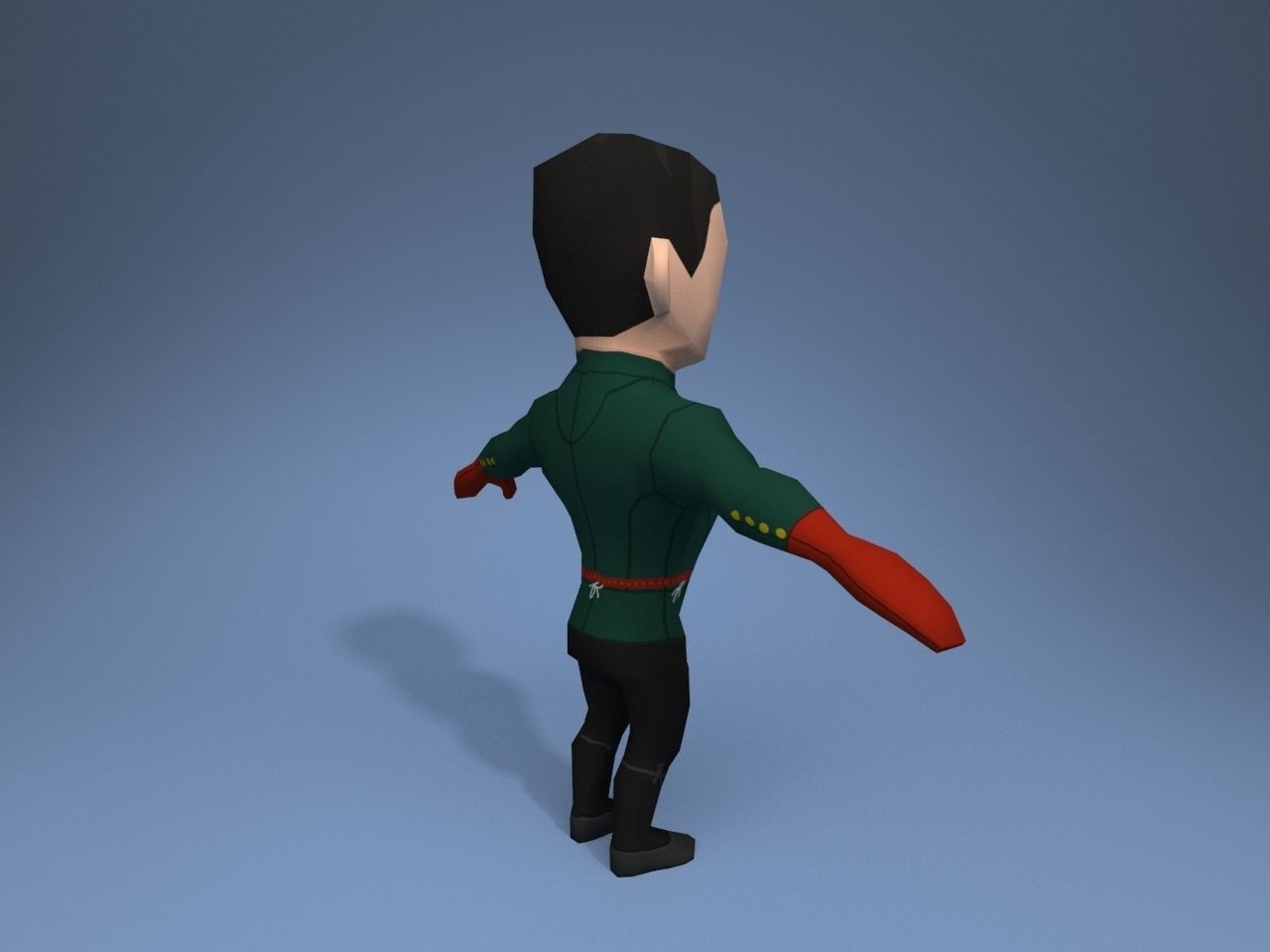 Medieval character prince Low-poly 3D model_6