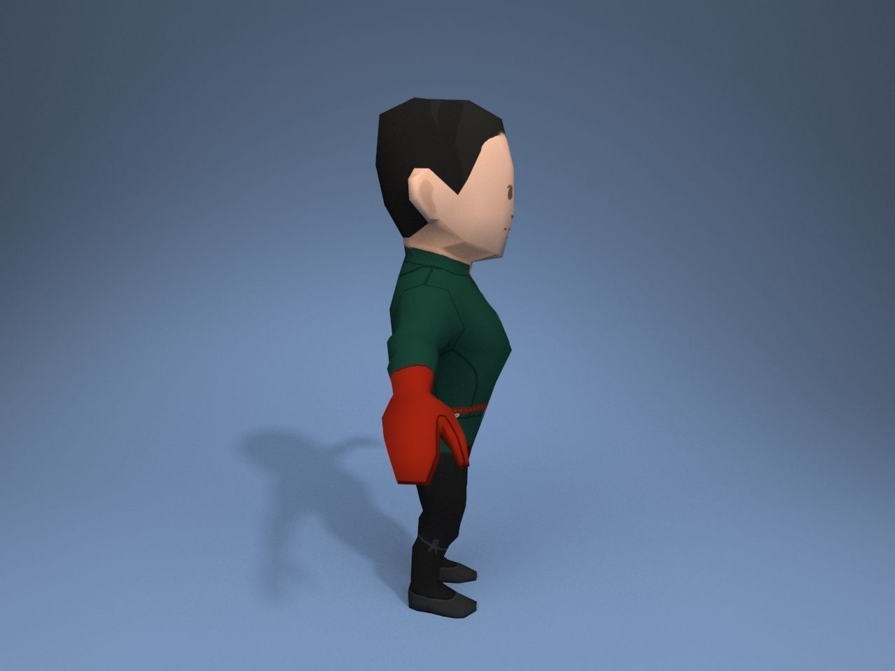 Medieval character prince Low-poly 3D model_7