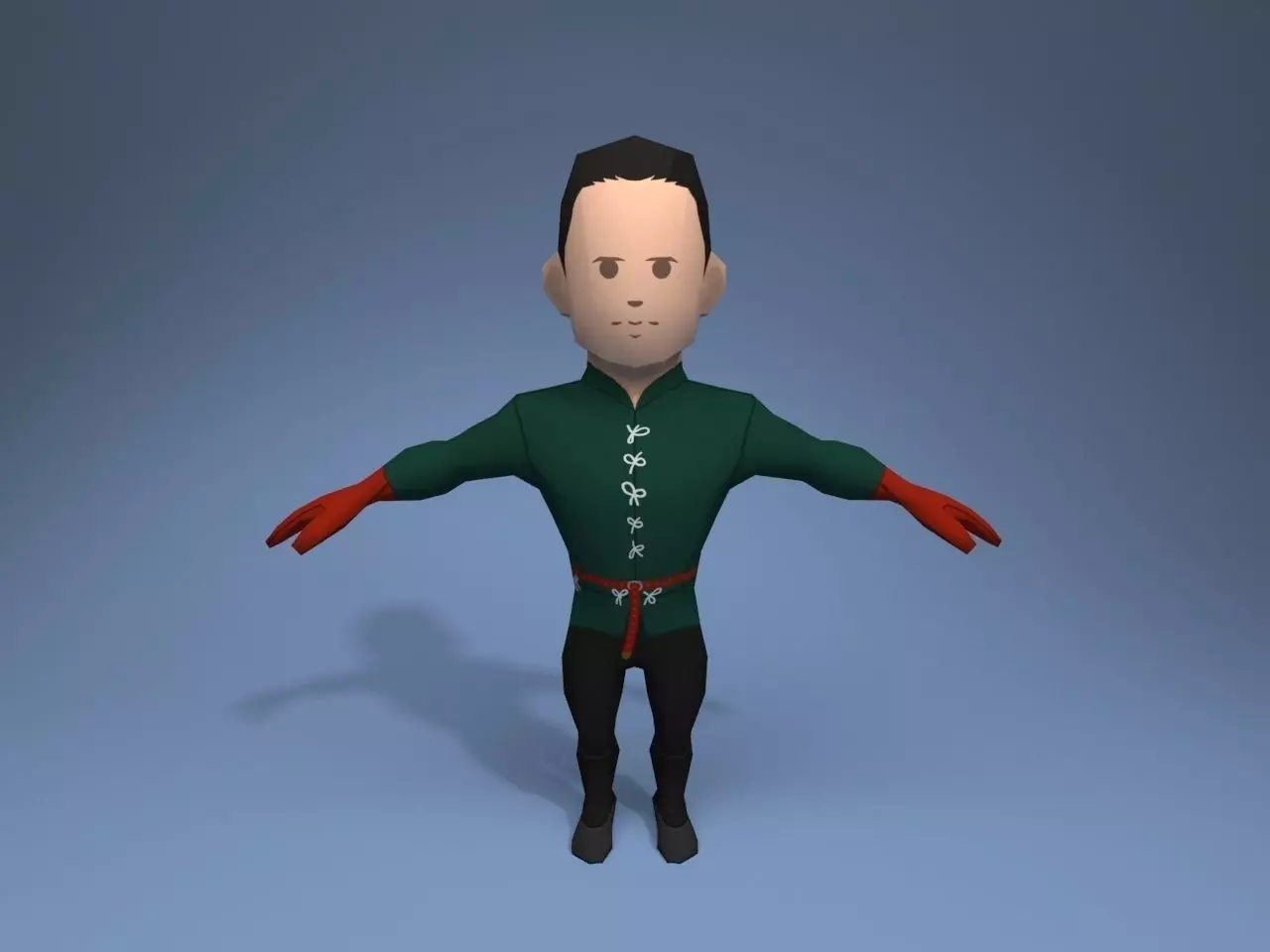 Medieval character prince Low-poly 3D model_0