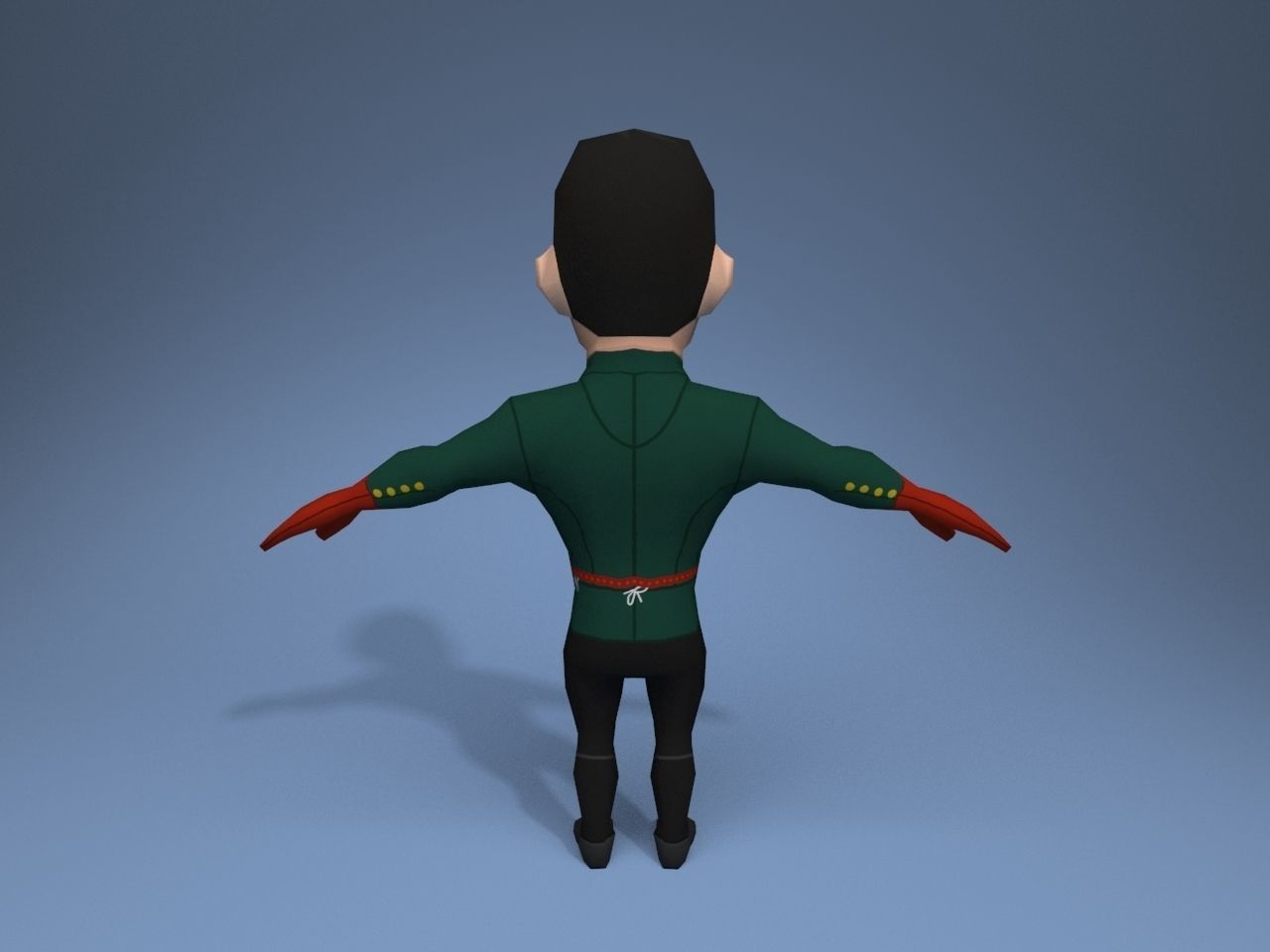 Medieval character prince Low-poly 3D model_5