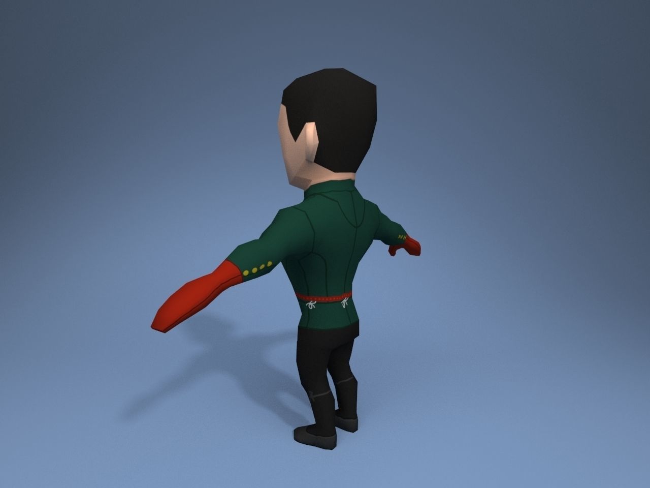 Medieval character prince Low-poly 3D model_4