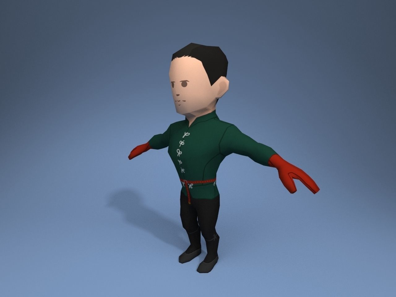 Medieval character prince Low-poly 3D model_2