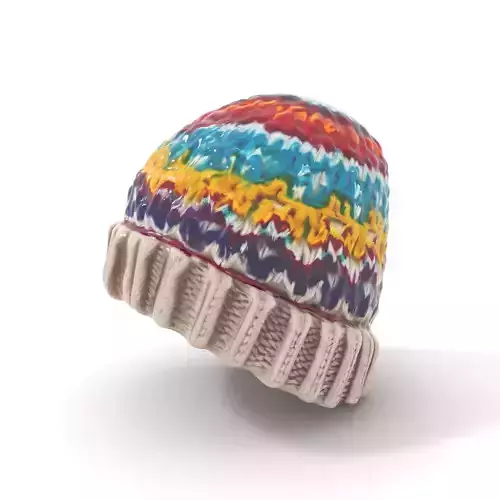 Colorful Knit Beanie model pack Low-poly 3D model