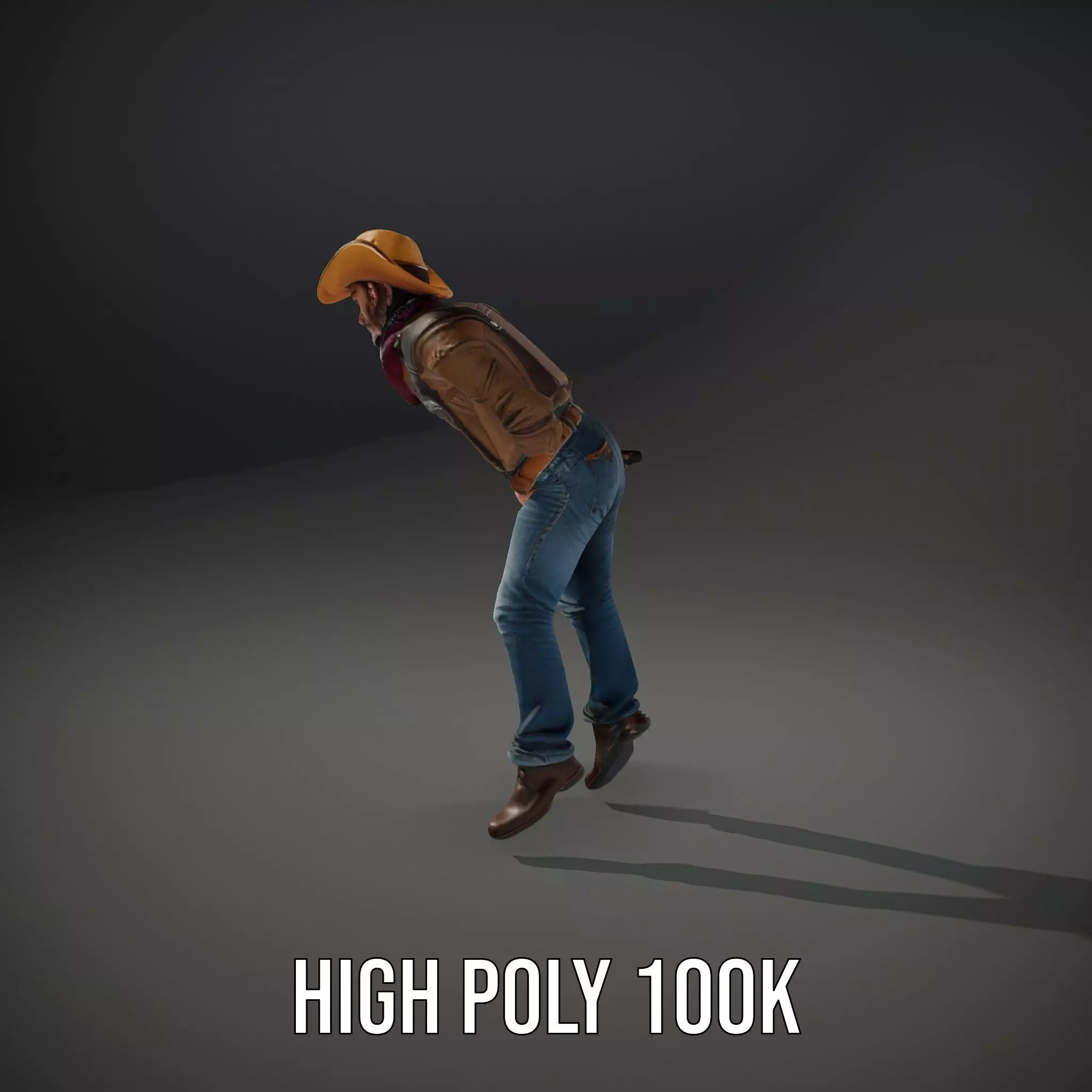 Classic Cowboy Outfit model pack Low-poly 3D model_10
