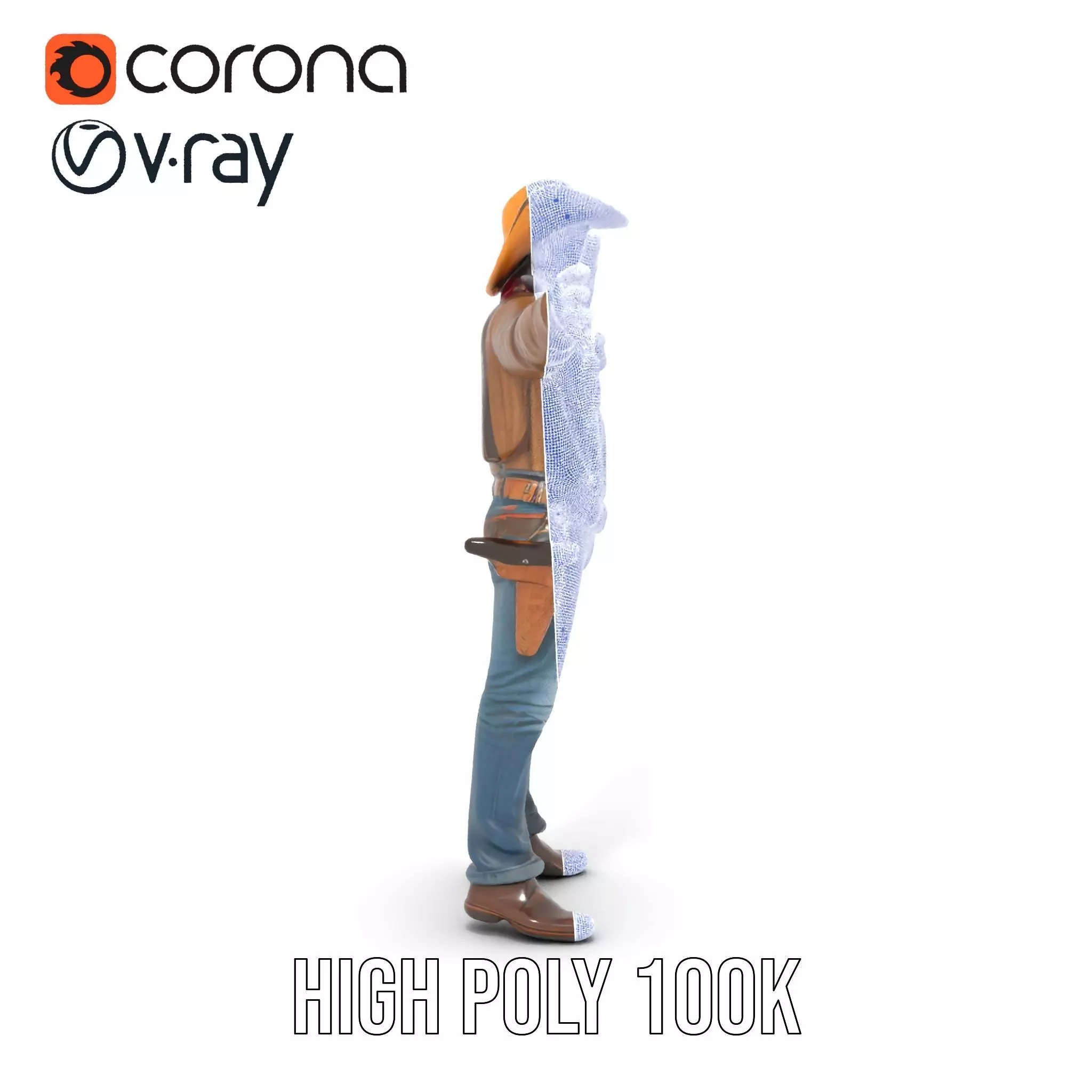 Classic Cowboy Outfit model pack Low-poly 3D model_34