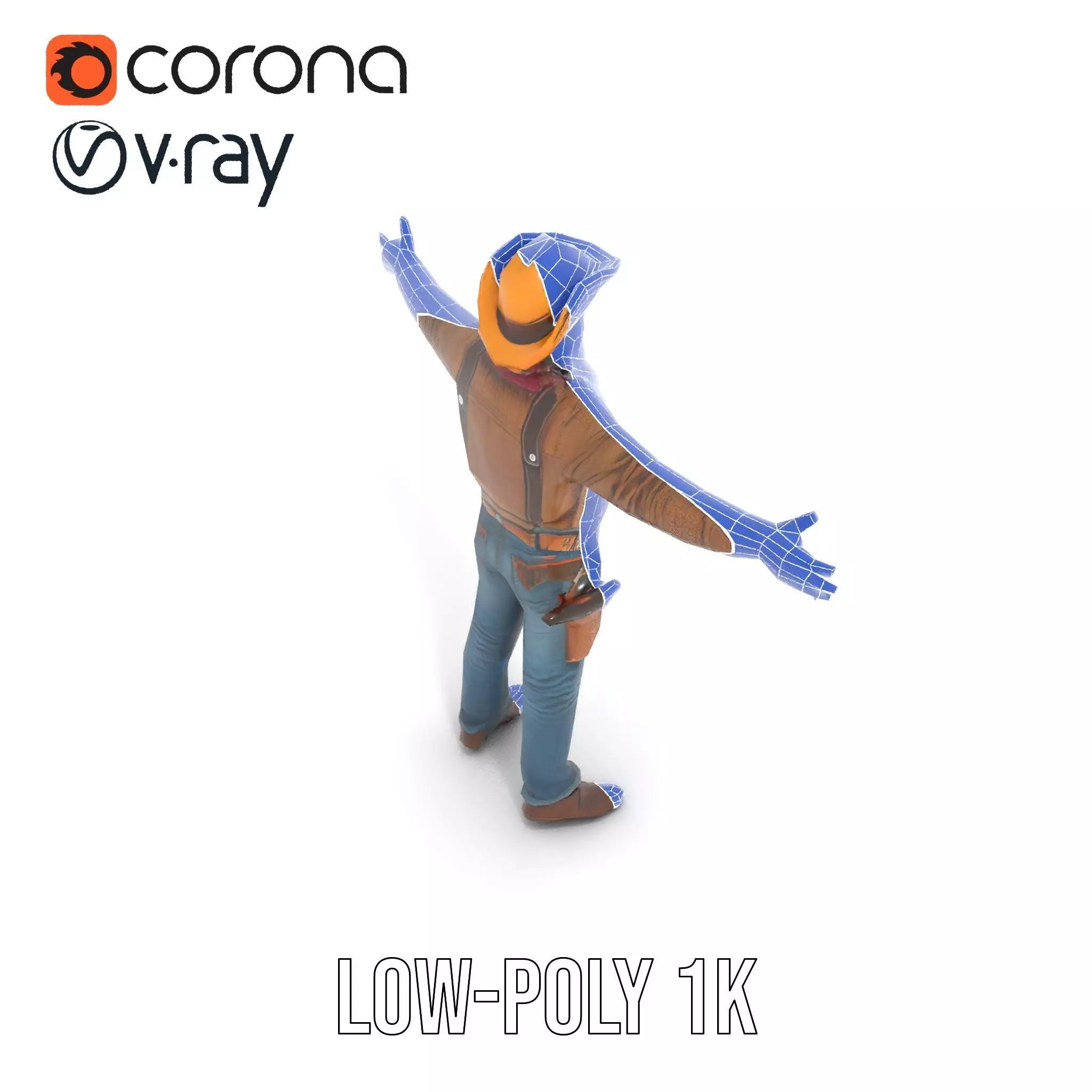 Classic Cowboy Outfit model pack Low-poly 3D model_12