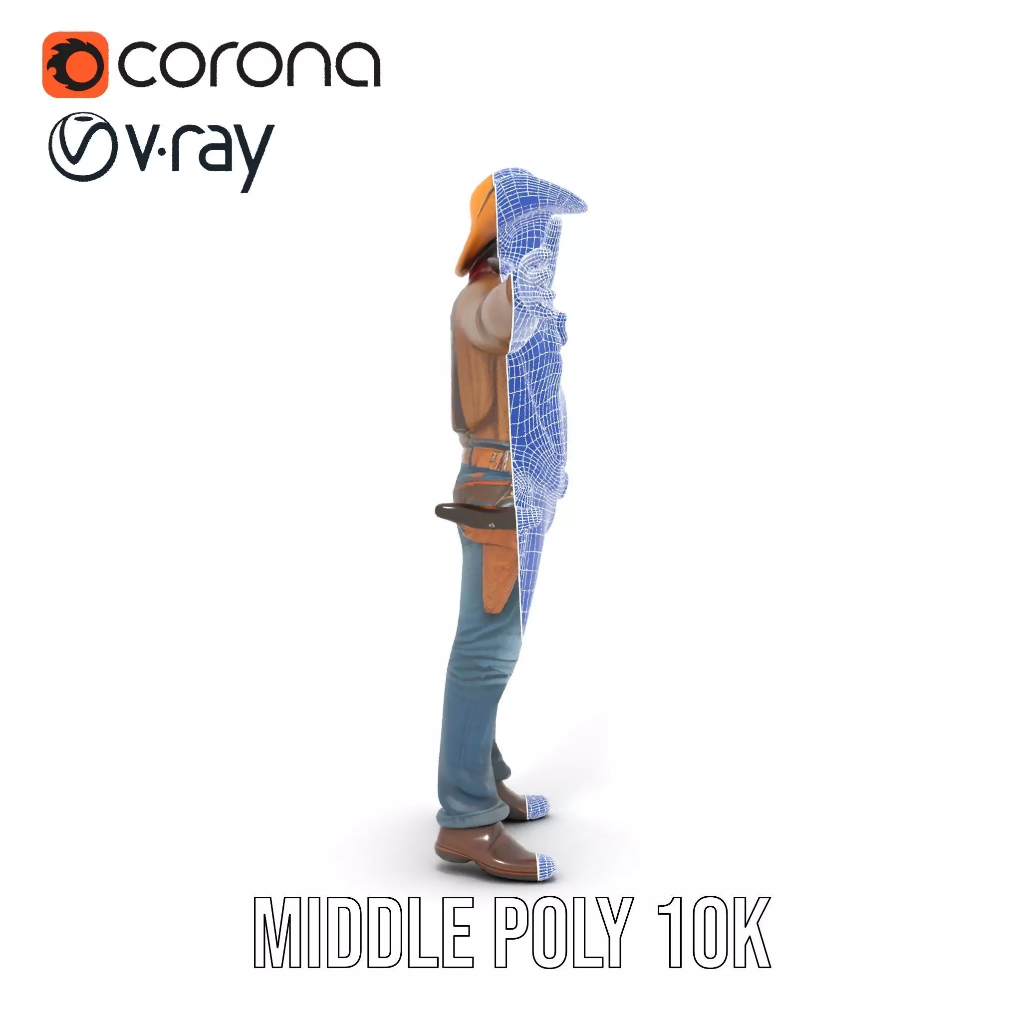 Classic Cowboy Outfit model pack Low-poly 3D model_24