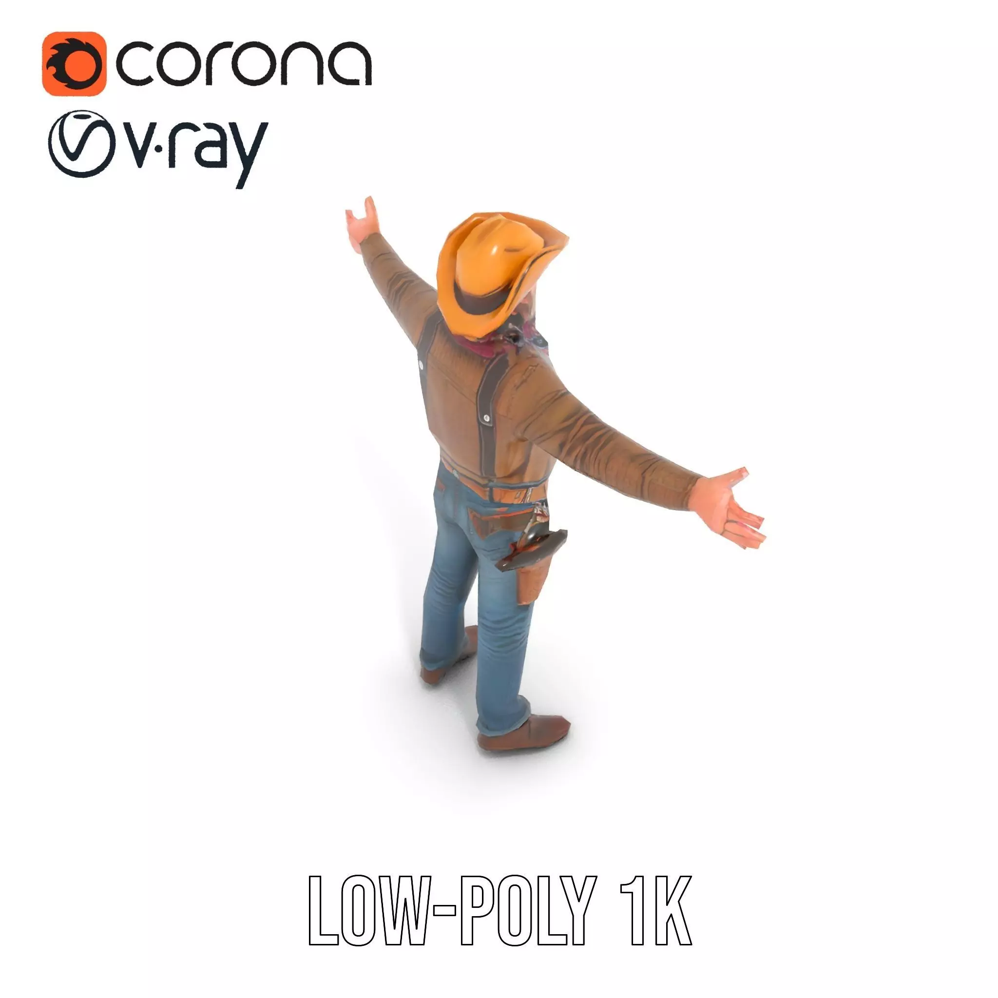 Classic Cowboy Outfit model pack Low-poly 3D model_14