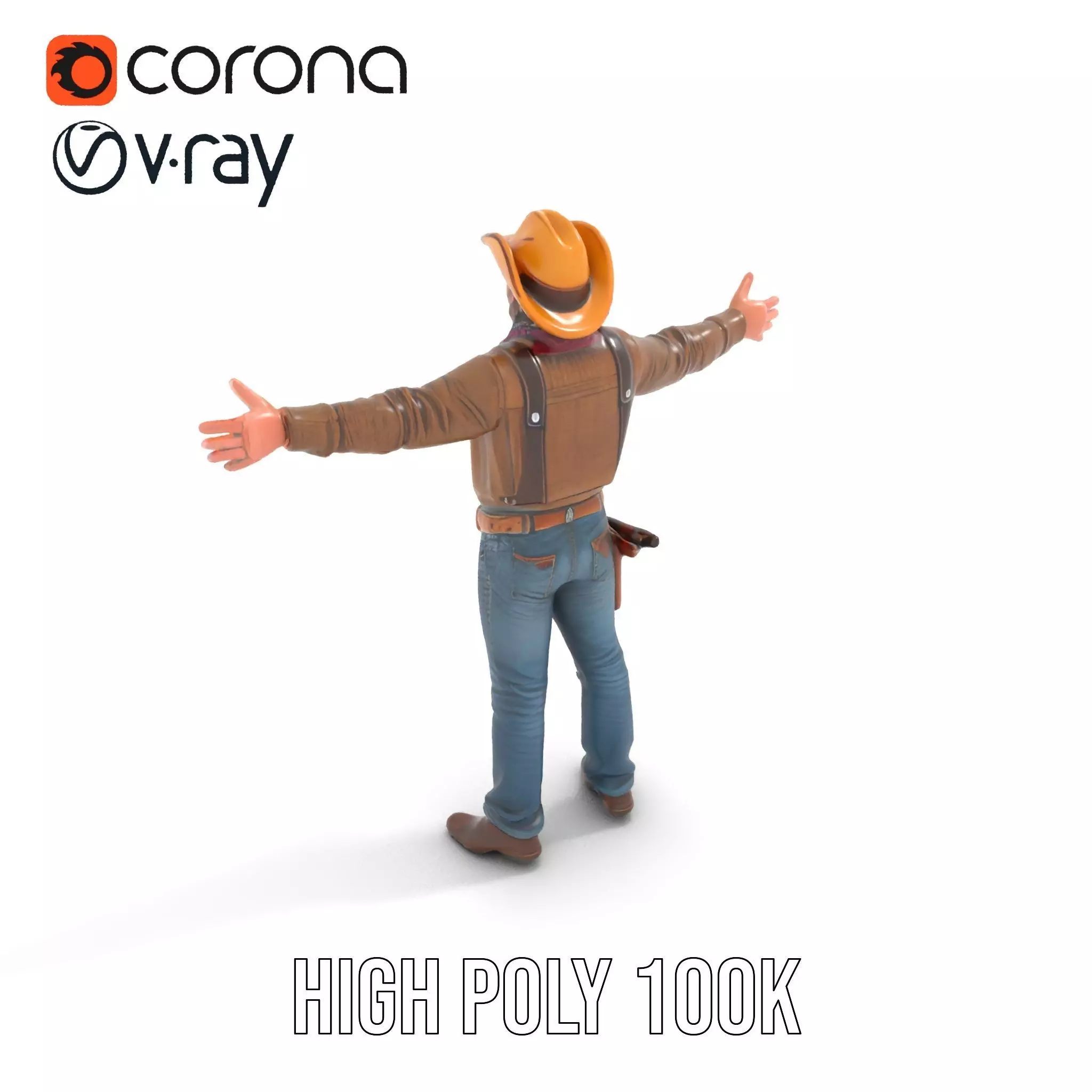 Classic Cowboy Outfit model pack Low-poly 3D model_17
