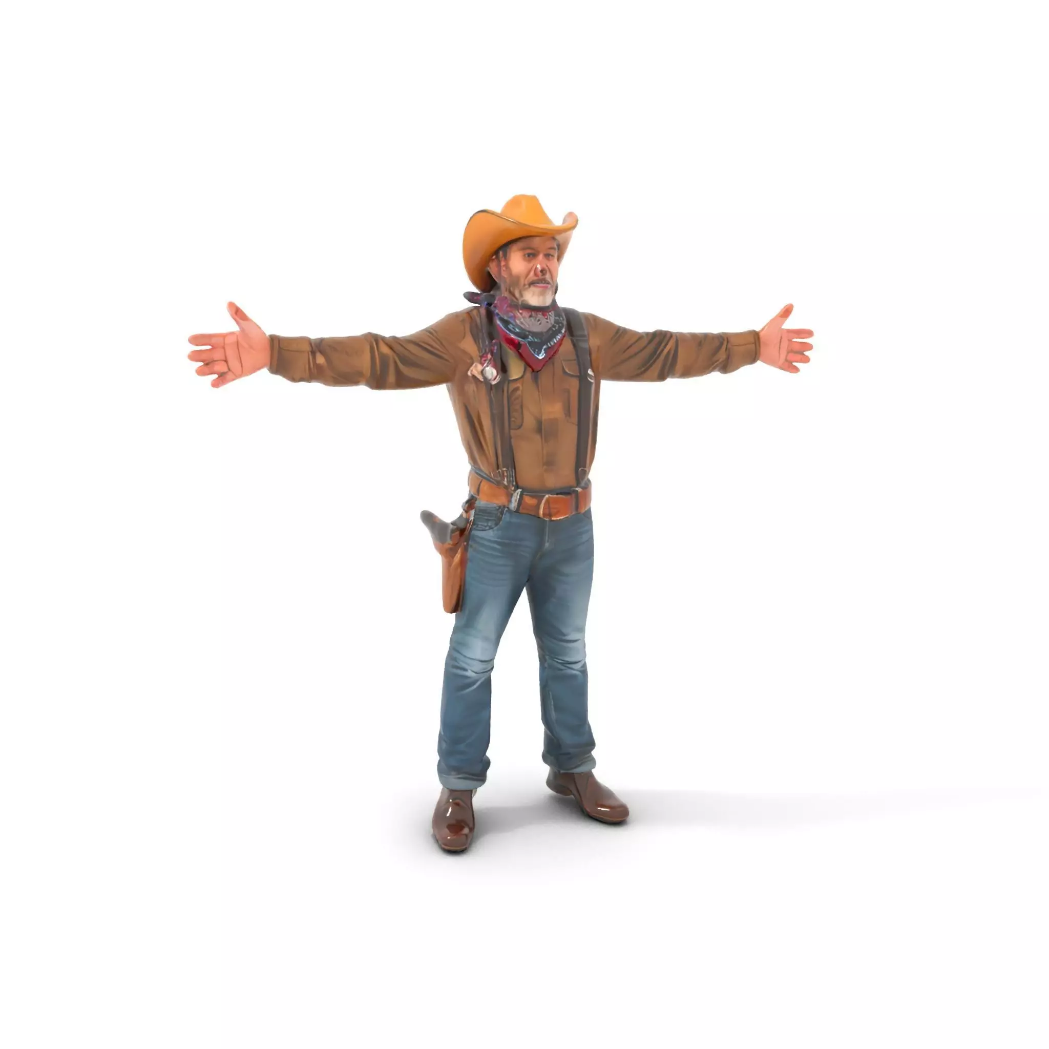 Classic Cowboy Outfit model pack Low-poly 3D model_0
