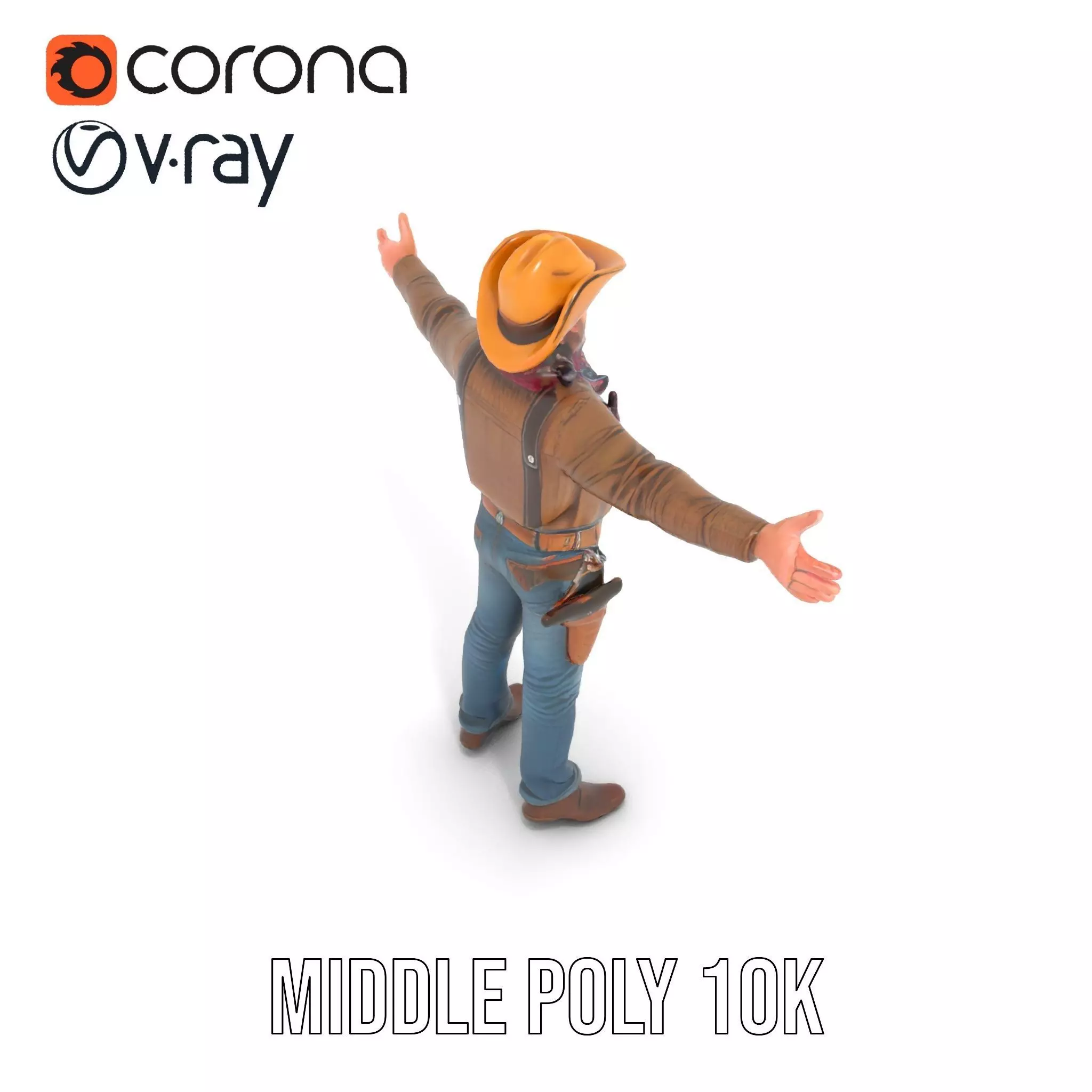 Classic Cowboy Outfit model pack Low-poly 3D model_5