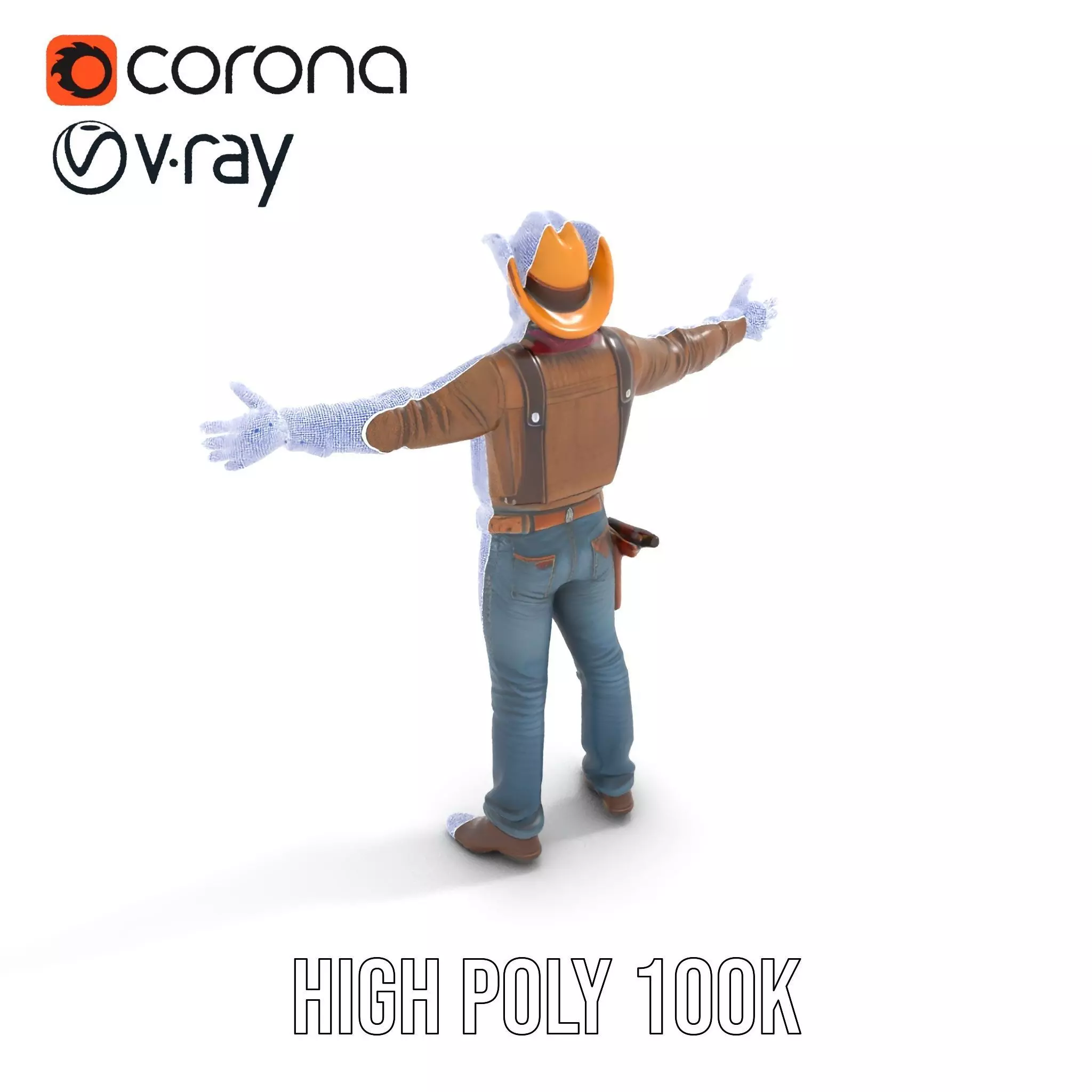 Classic Cowboy Outfit model pack Low-poly 3D model_26