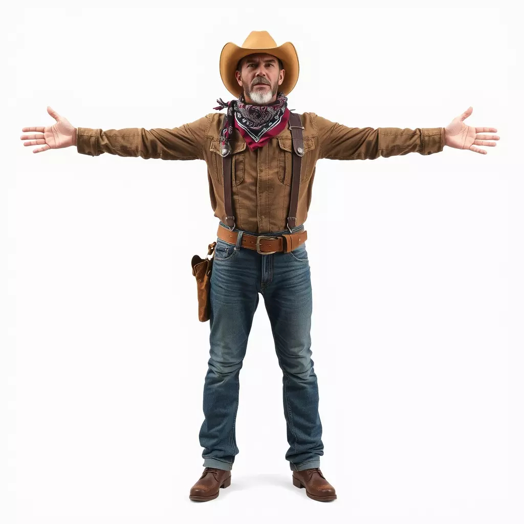Classic Cowboy Outfit model pack Low-poly 3D model_2