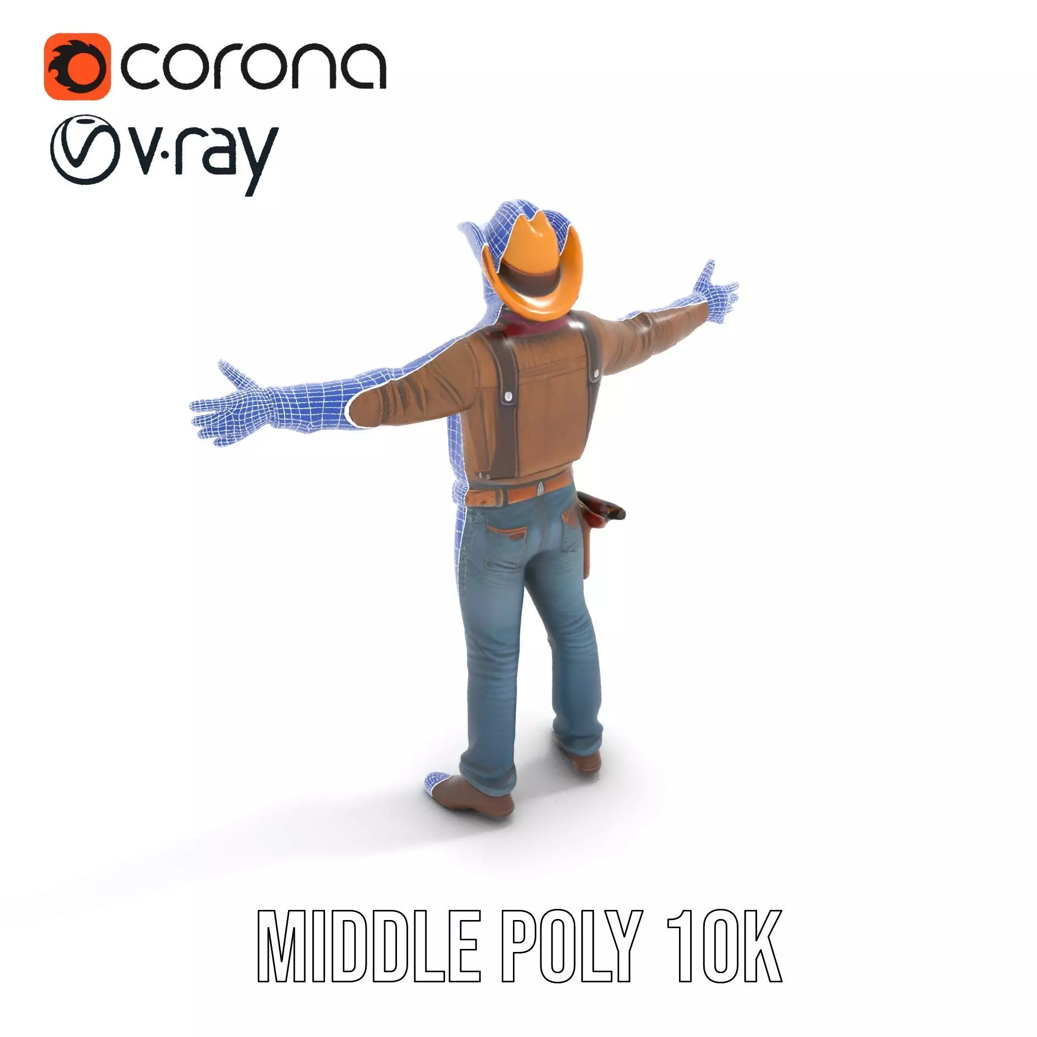 Classic Cowboy Outfit model pack Low-poly 3D model_27