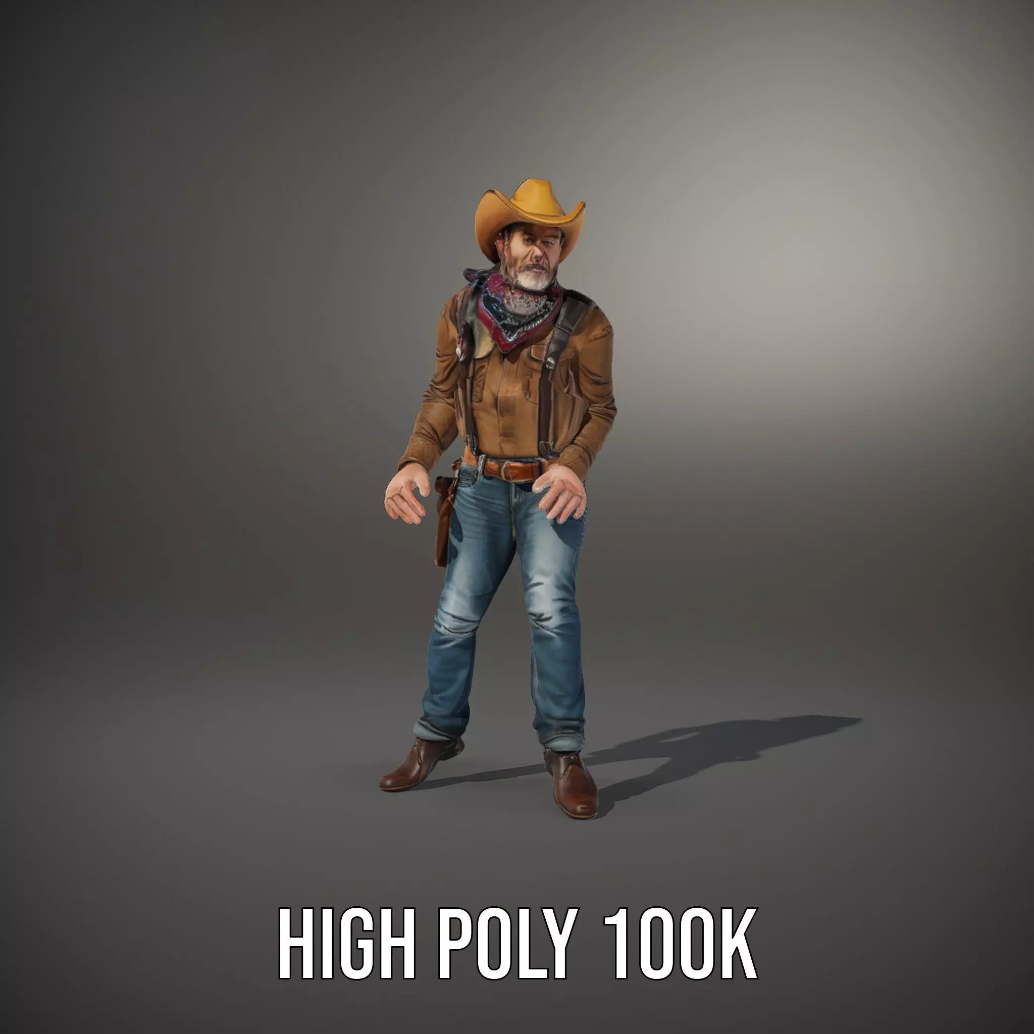 Classic Cowboy Outfit model pack Low-poly 3D model_8