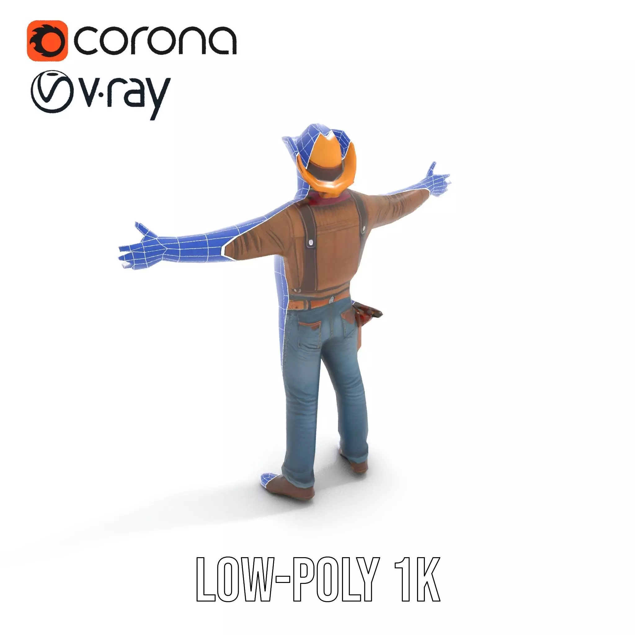 Classic Cowboy Outfit model pack Low-poly 3D model_19