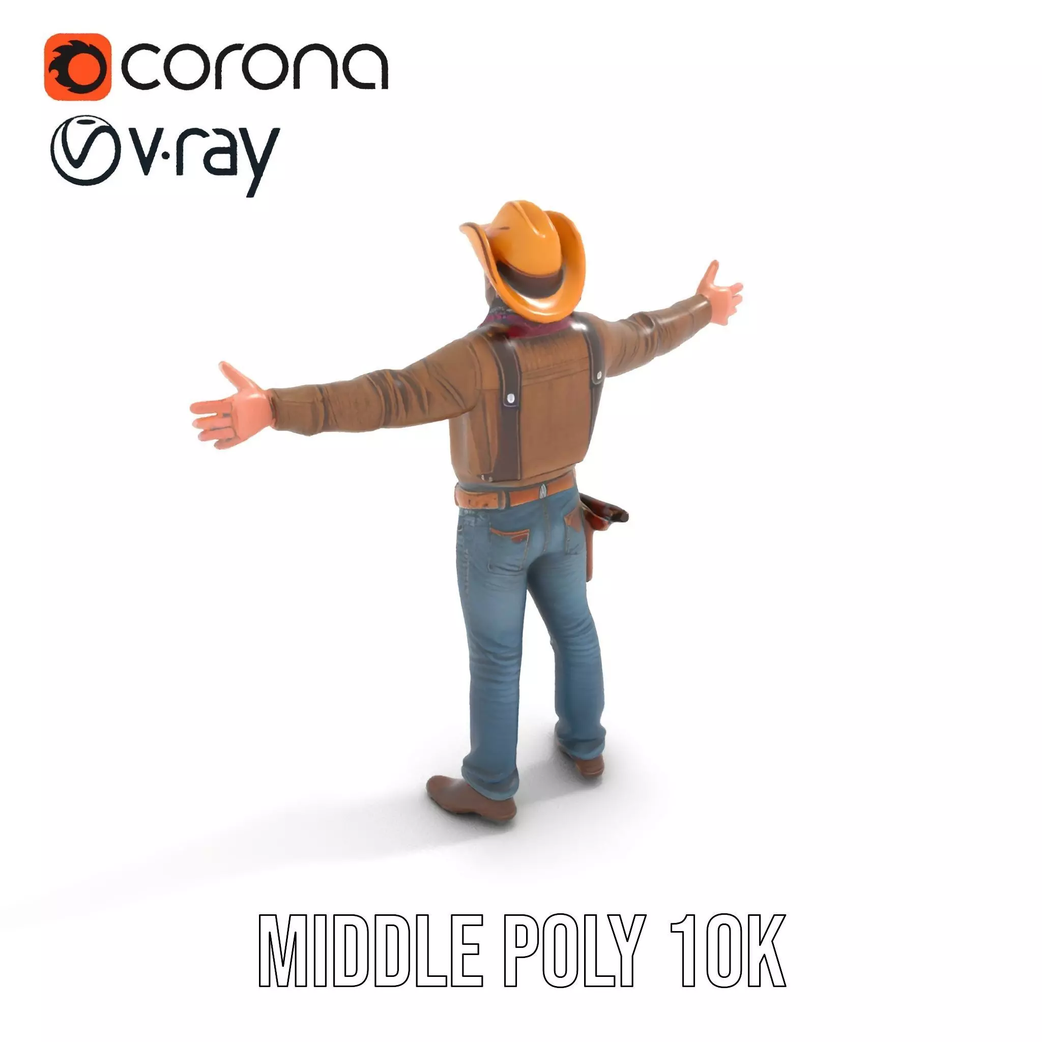 Classic Cowboy Outfit model pack Low-poly 3D model_6