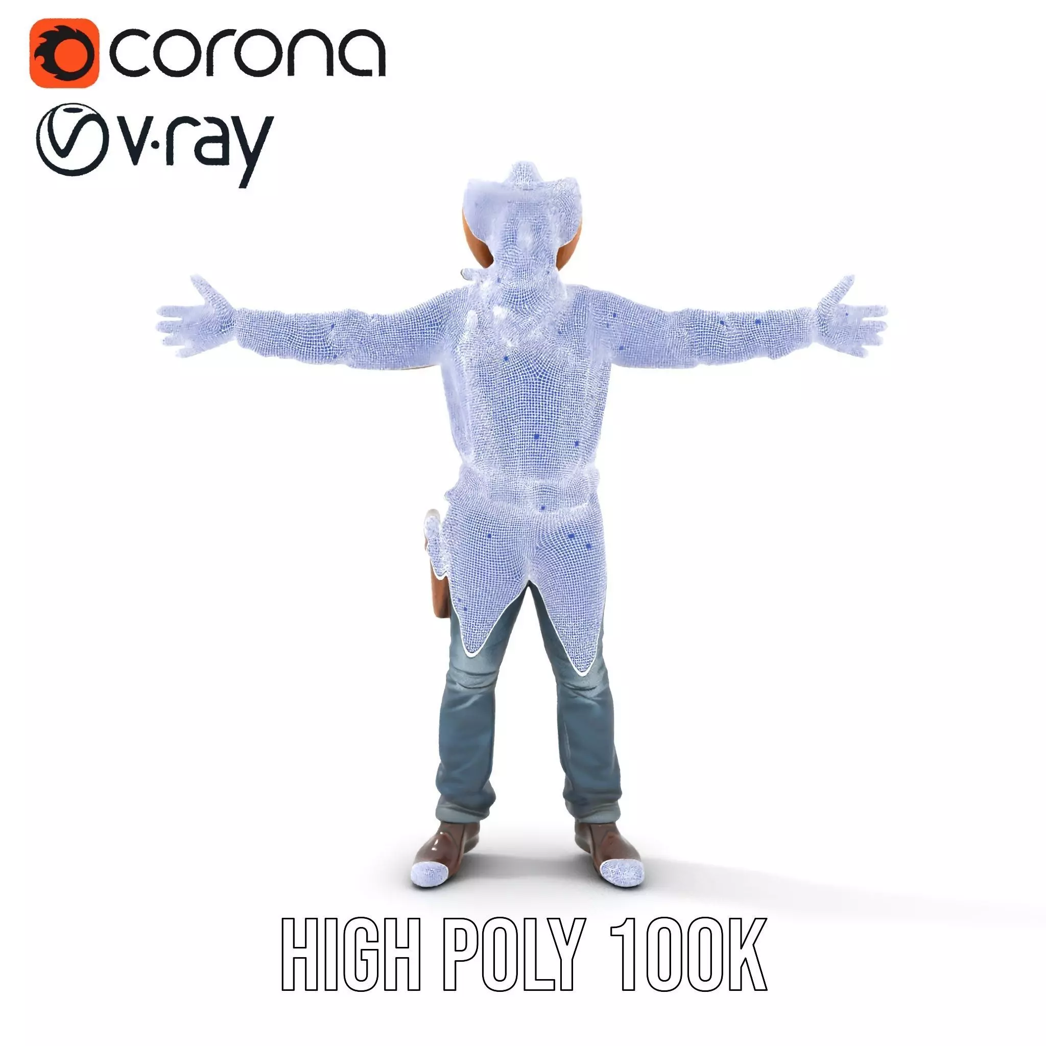 Classic Cowboy Outfit model pack Low-poly 3D model_33