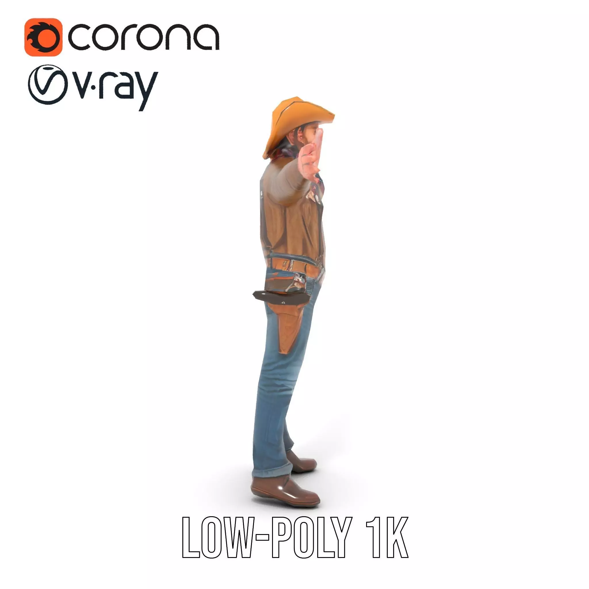 Classic Cowboy Outfit model pack Low-poly 3D model_31