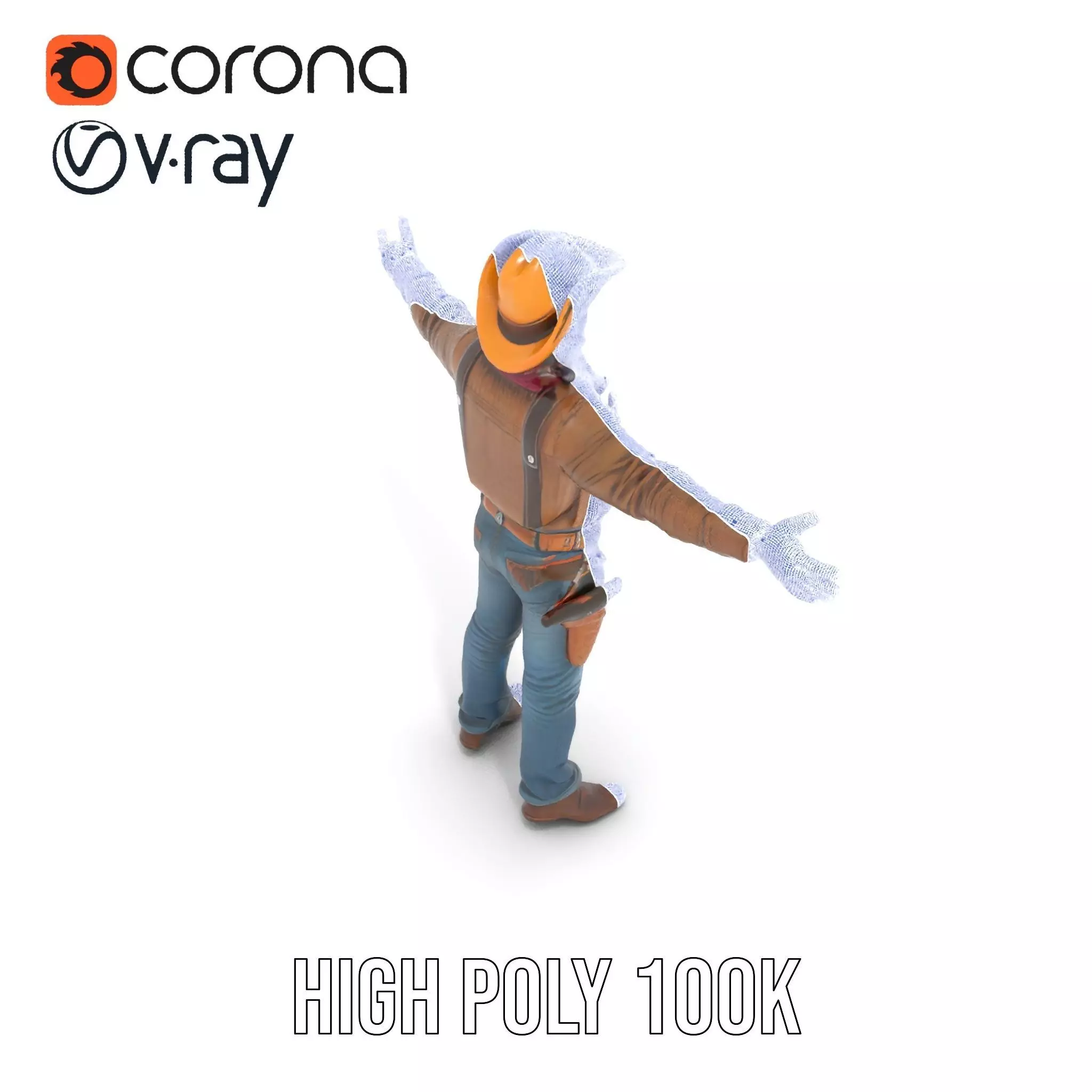 Classic Cowboy Outfit model pack Low-poly 3D model_32