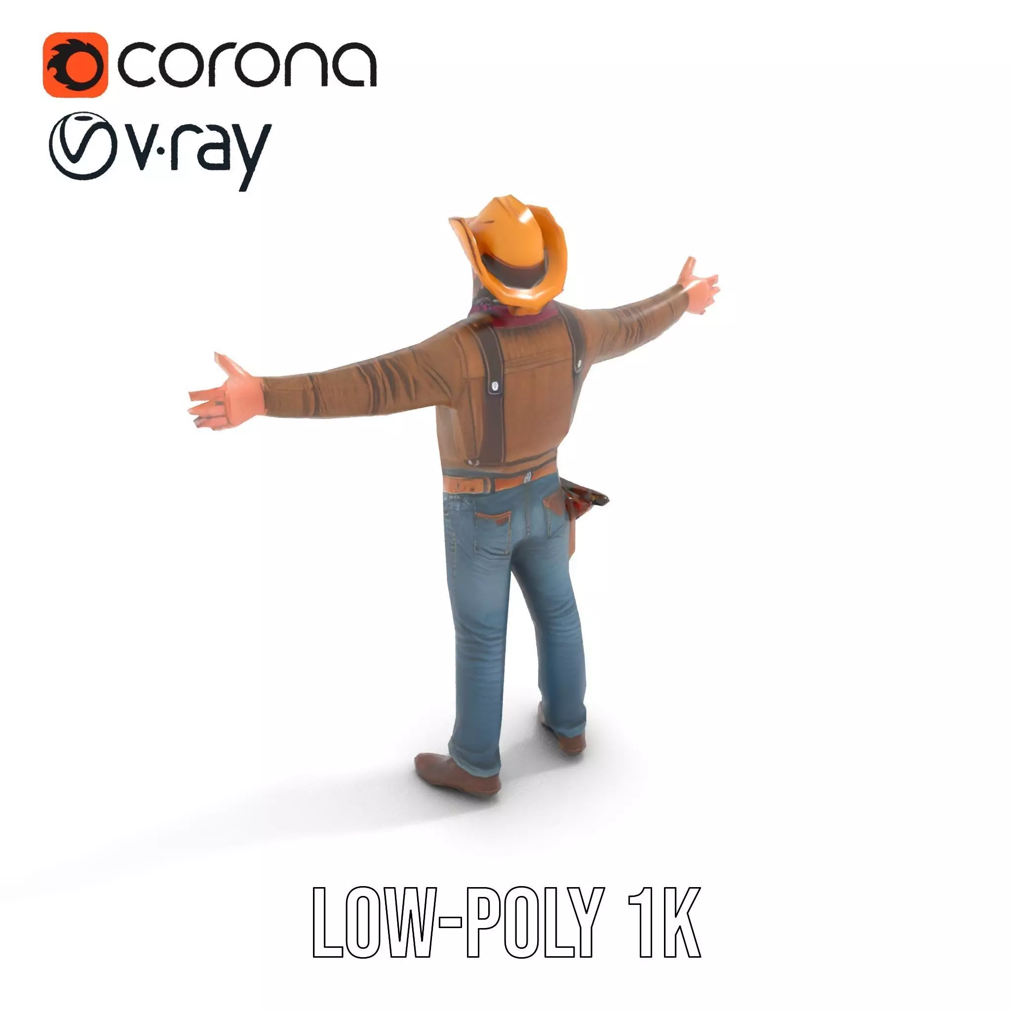 Classic Cowboy Outfit model pack Low-poly 3D model_16
