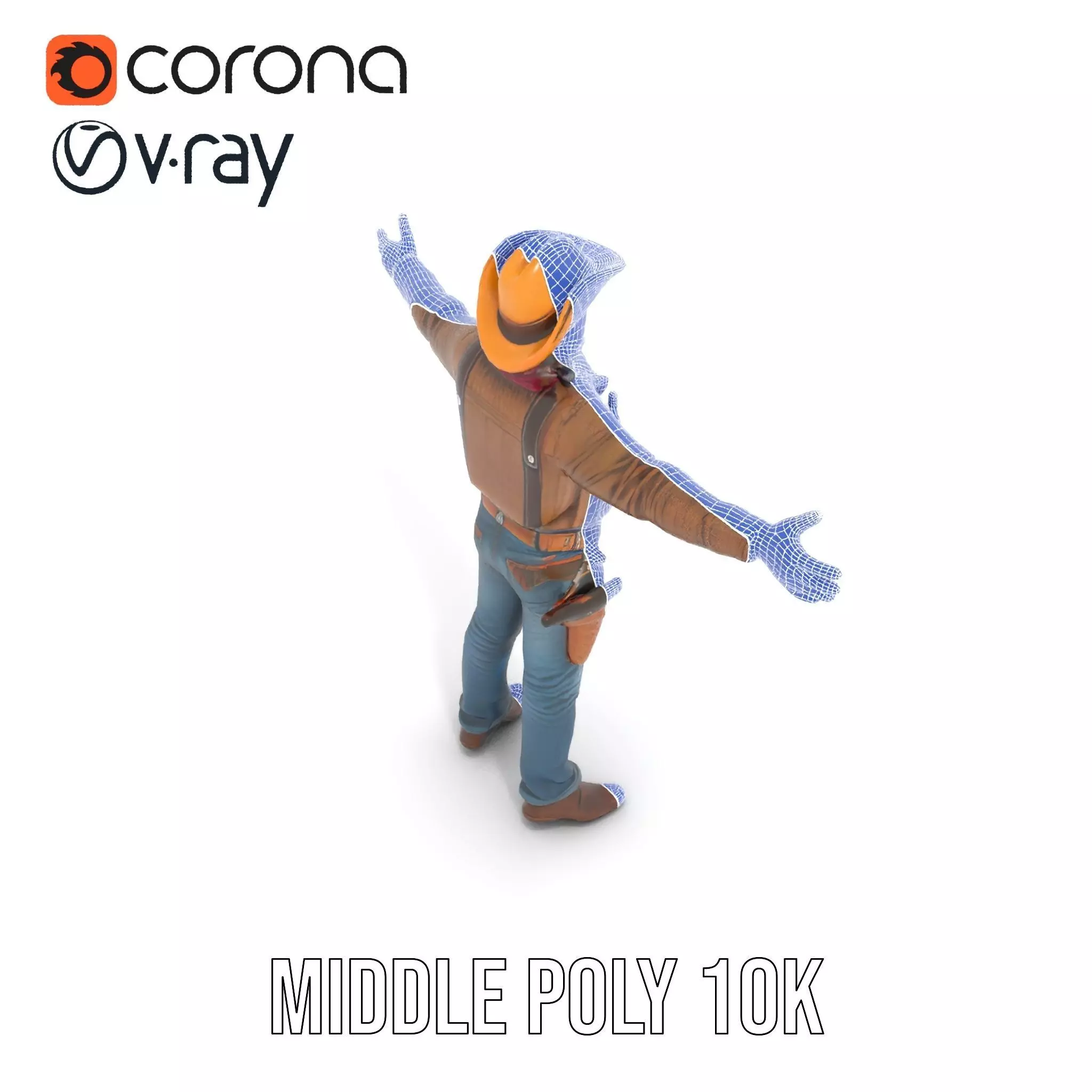 Classic Cowboy Outfit model pack Low-poly 3D model_30