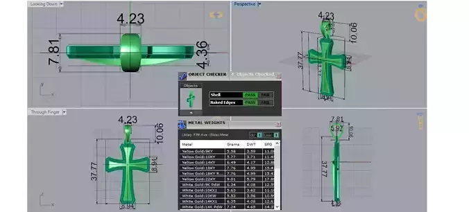 Cross Design Yellow Gold stl 3dm pendat Plate Model gp0476