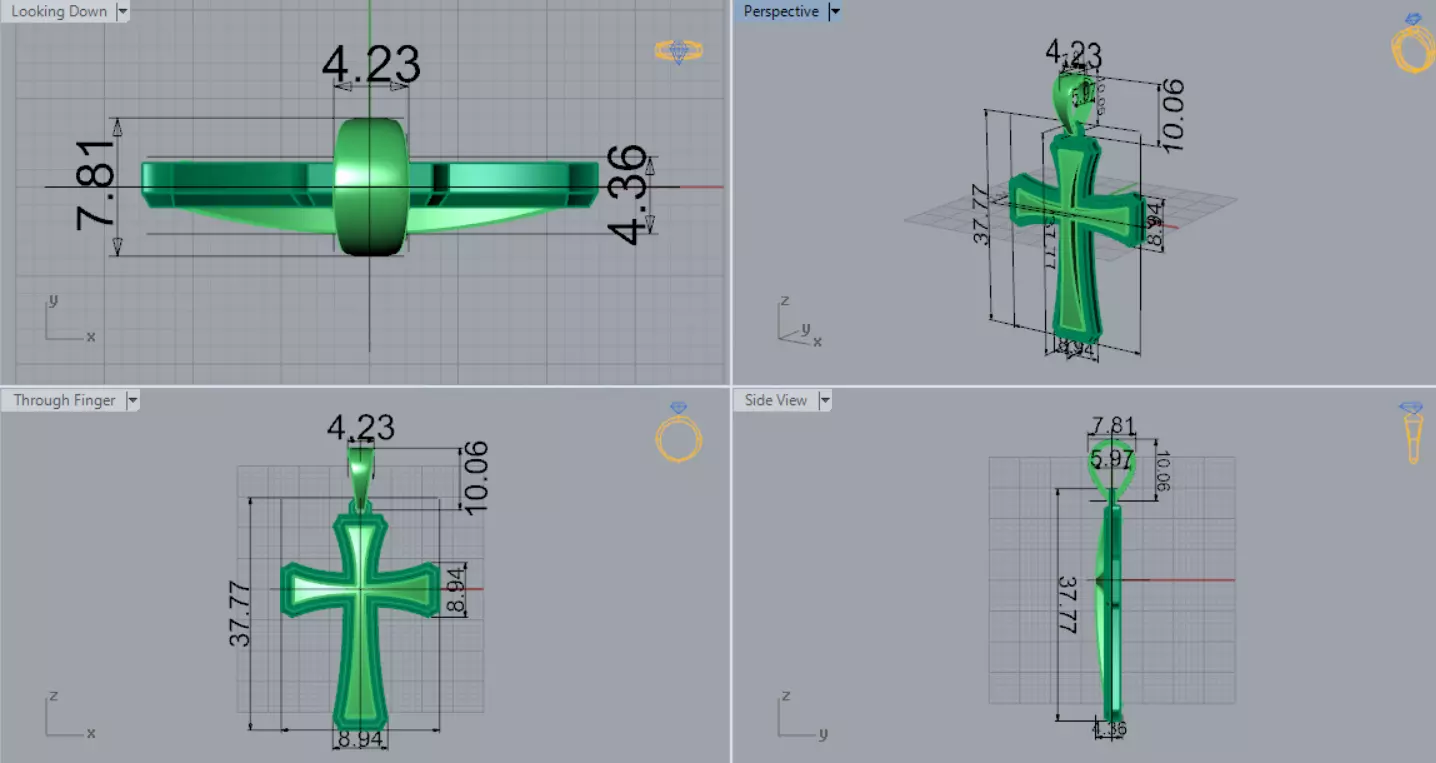 Cross Design Yellow Gold stl 3dm pendat Plate Model gp0476 3D print model_8