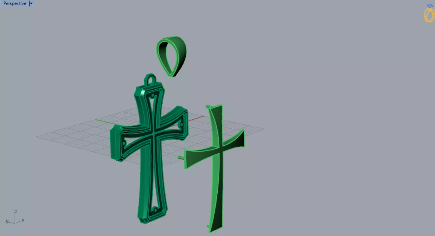 Cross Design Yellow Gold stl 3dm pendat Plate Model gp0476 3D print model_6