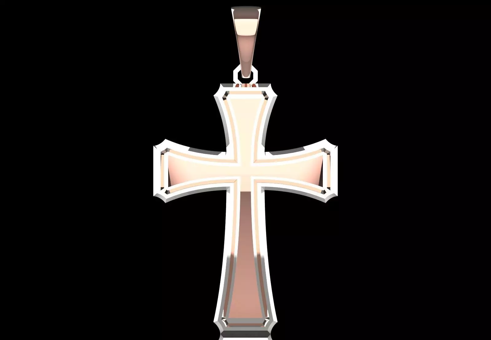 Cross Design Yellow Gold stl 3dm pendat Plate Model gp0476 3D print model_12