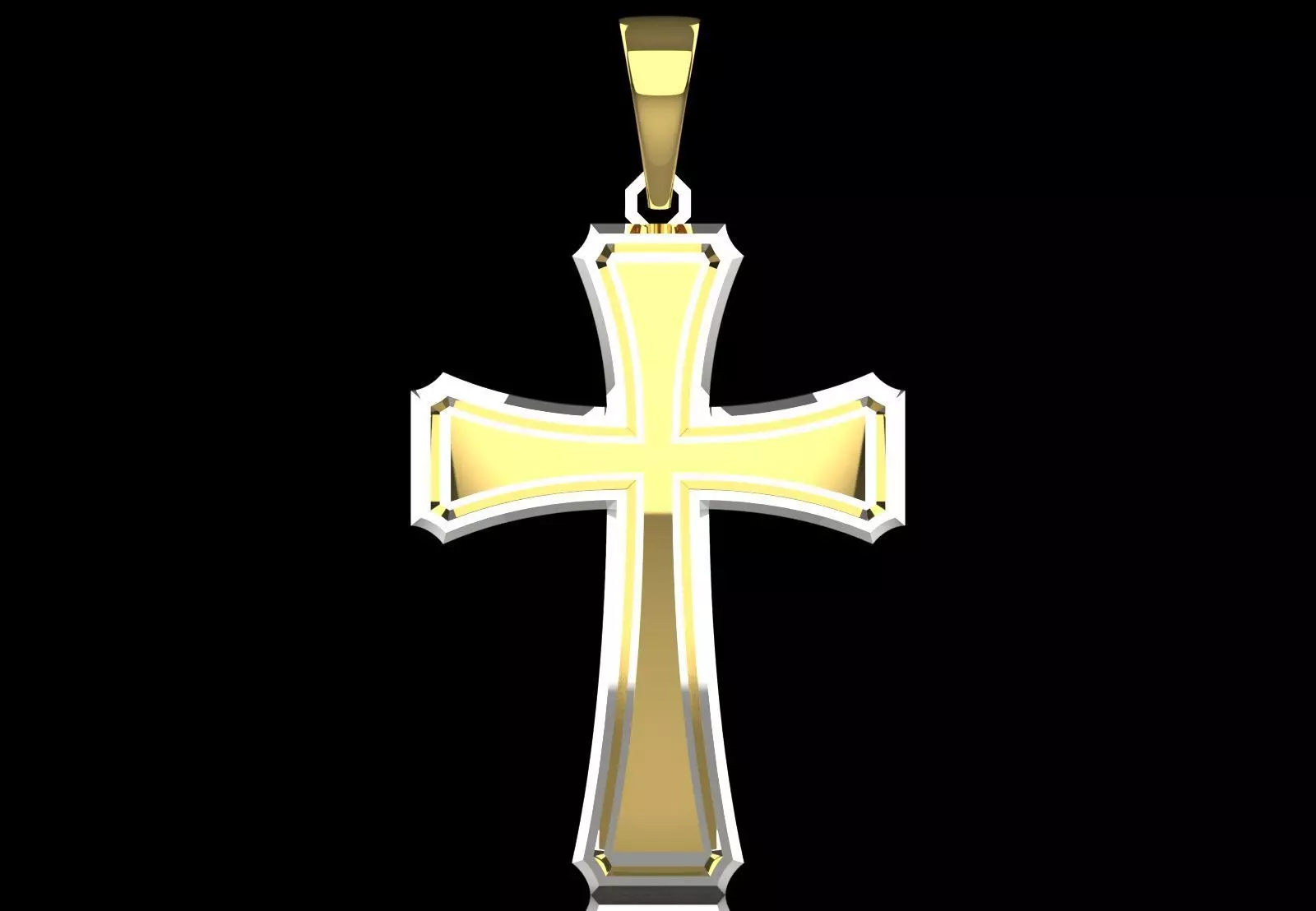 Cross Design Yellow Gold stl 3dm pendat Plate Model gp0476 3D print model_11