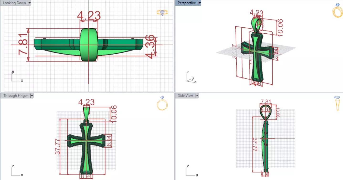 Cross Design Yellow Gold stl 3dm pendat Plate Model gp0476 3D print model_14