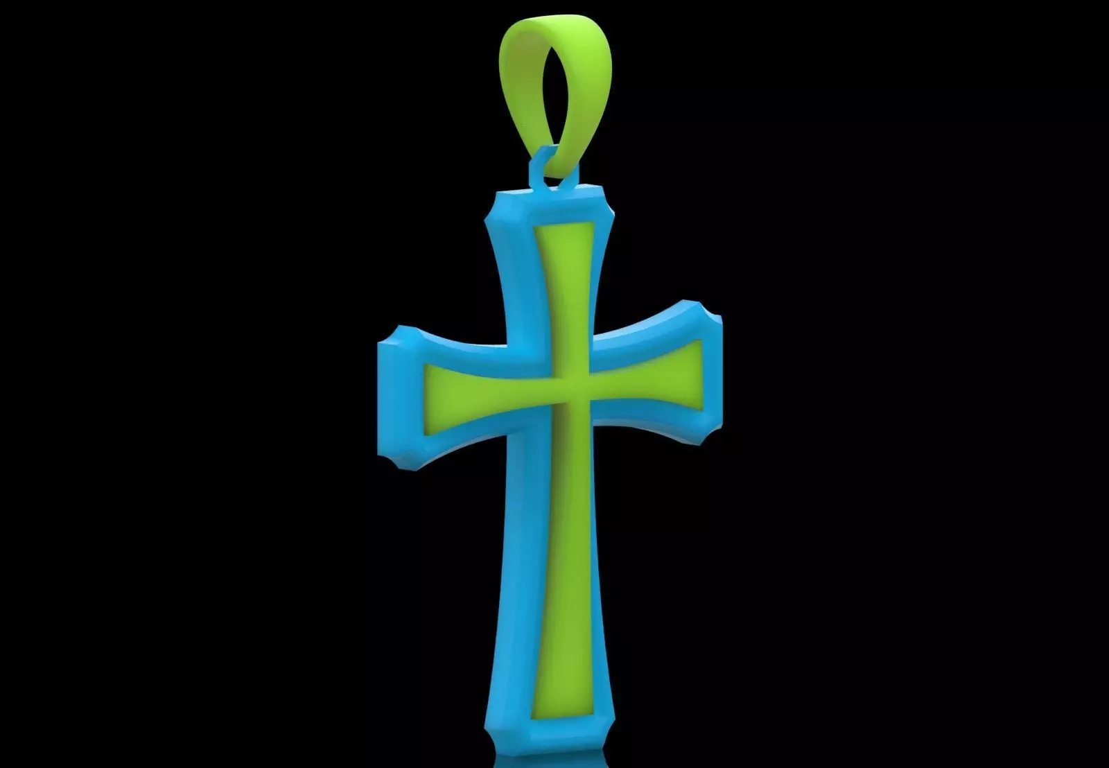 Cross Design Yellow Gold stl 3dm pendat Plate Model gp0476 3D print model_17