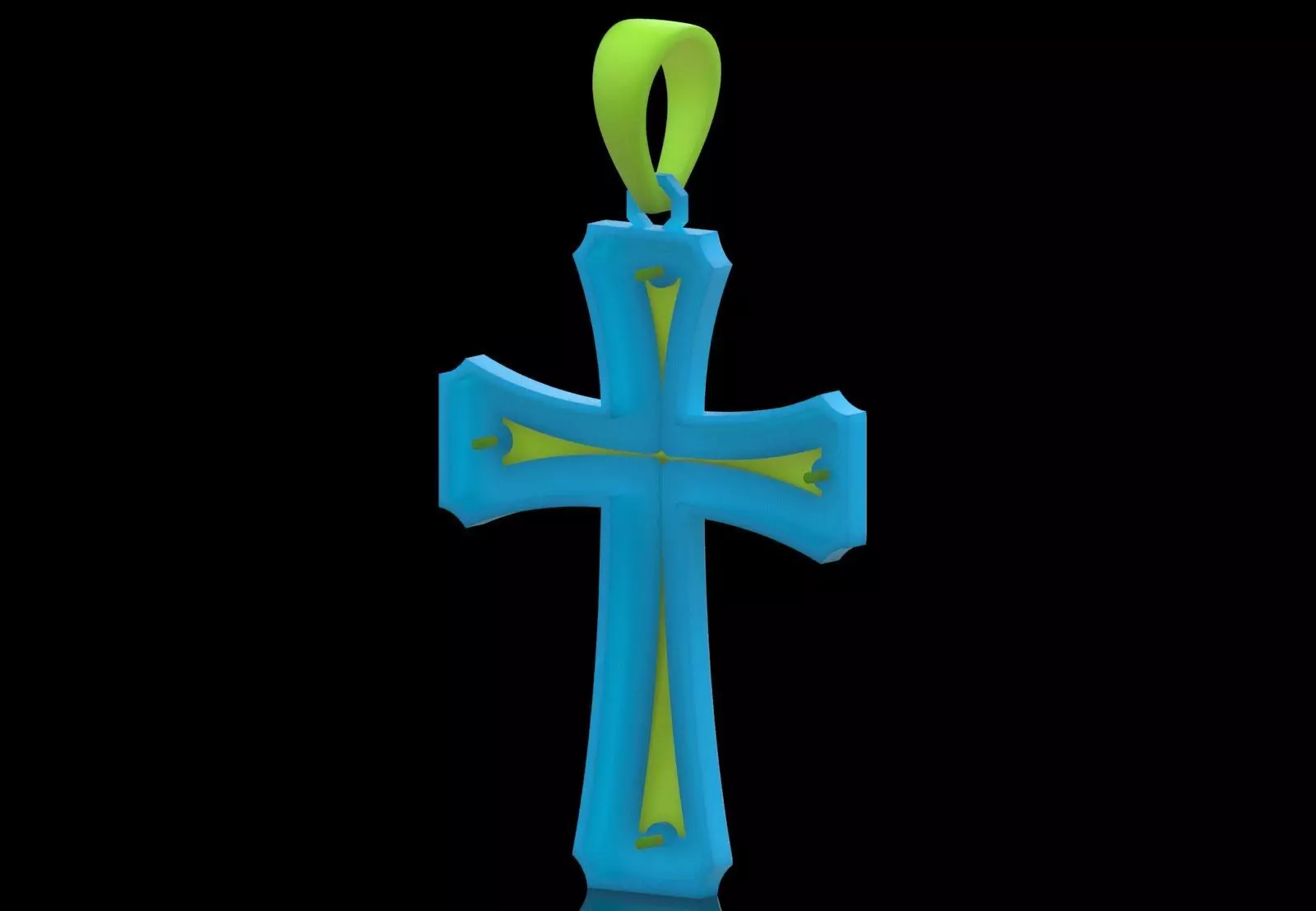 Cross Design Yellow Gold stl 3dm pendat Plate Model gp0476 3D print model_18