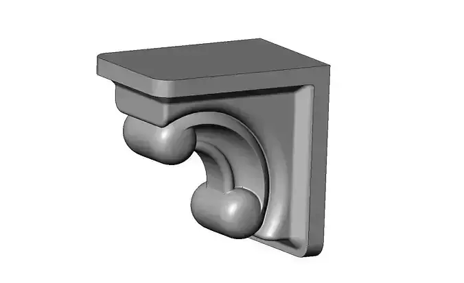 Carved detailed scroll corbel 3D print model
