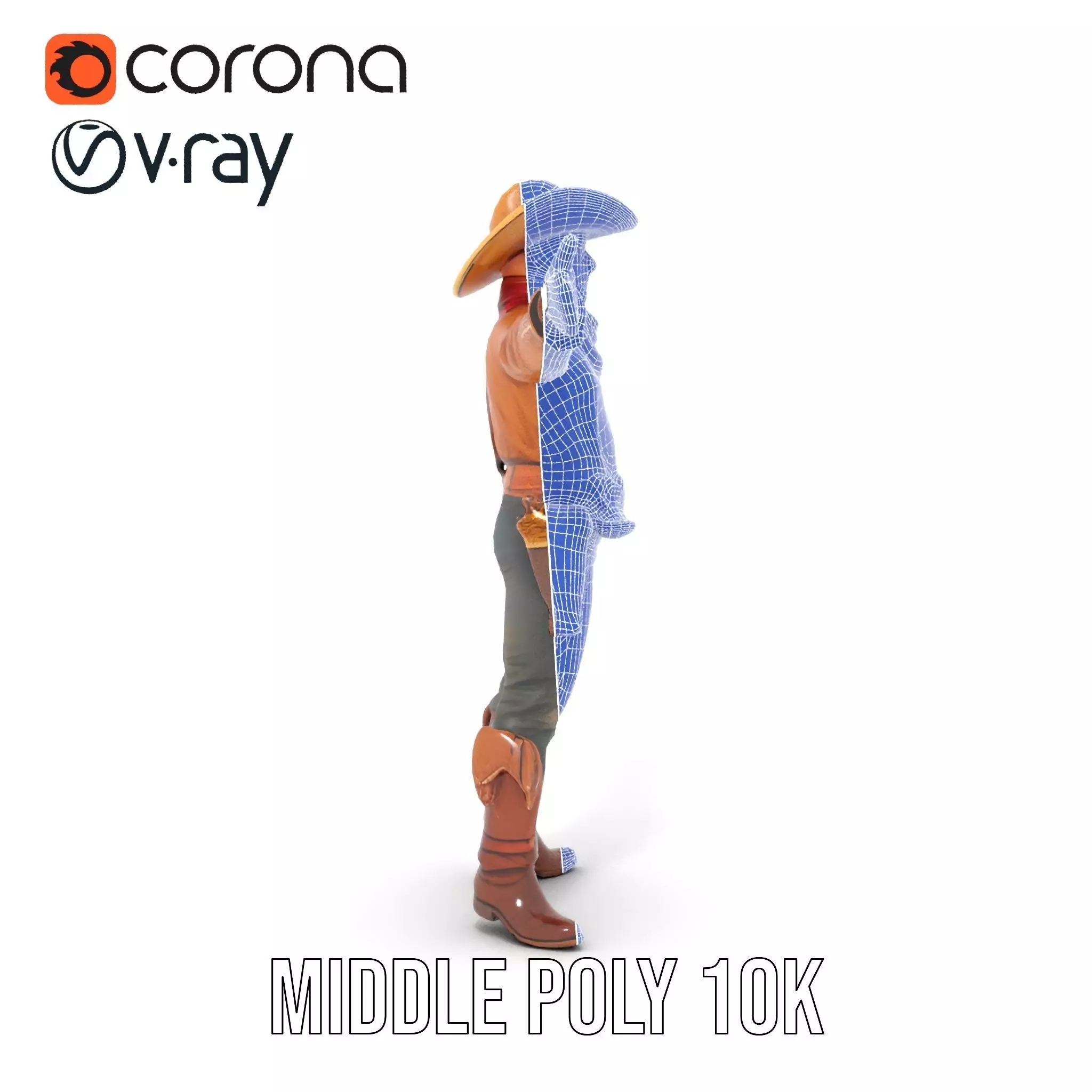 Western Cowboy Outfit model pack Low-poly 3D model_29