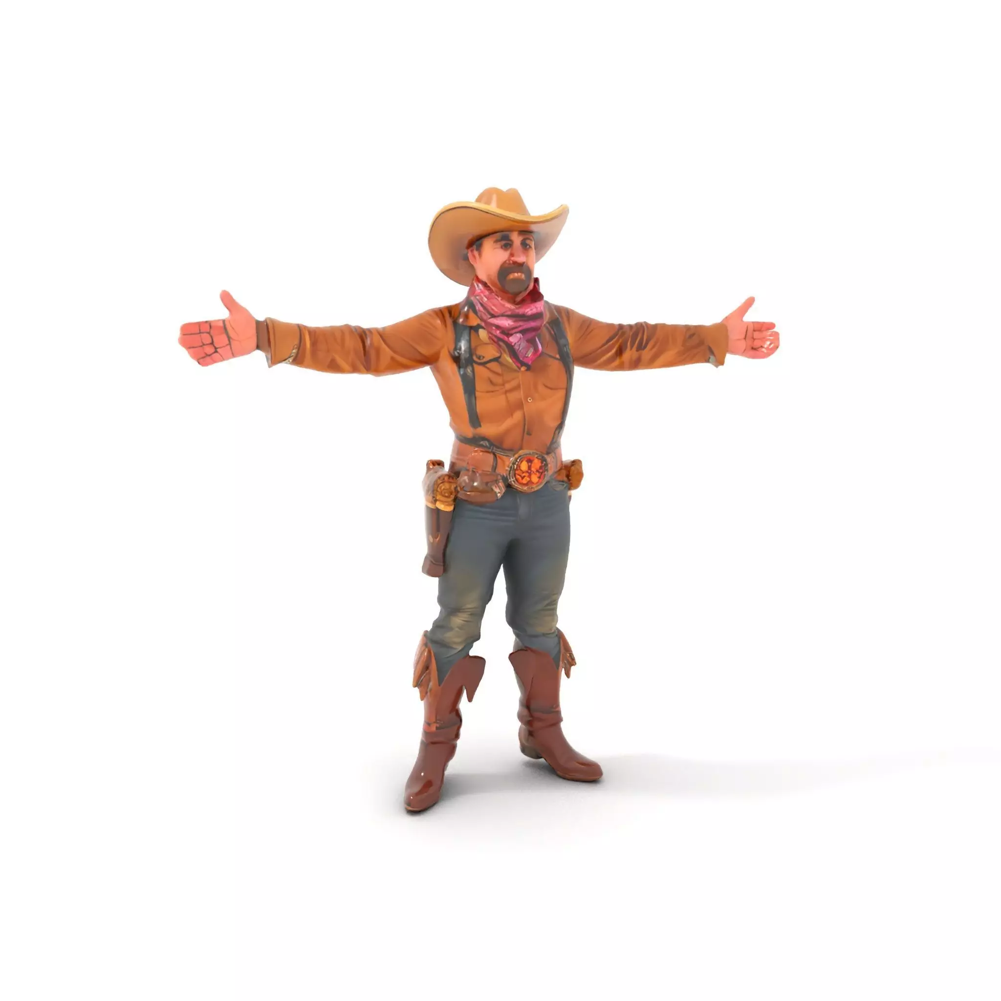 Western Cowboy Outfit model pack Low-poly 3D model_0